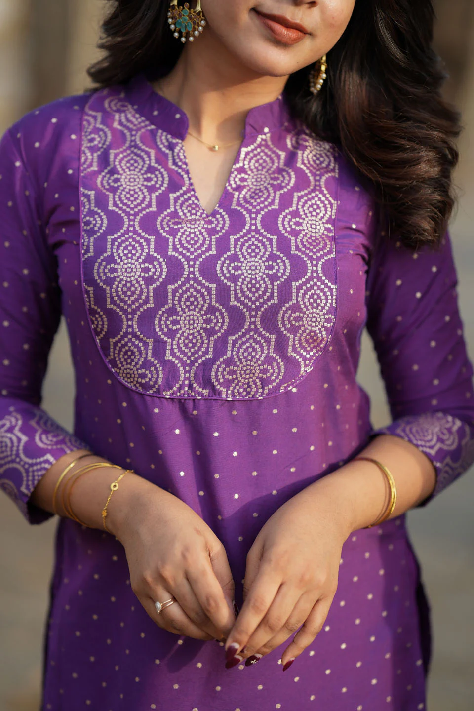 IMD - Pravya Wine Kurti Set (Set of 2) - Image 2