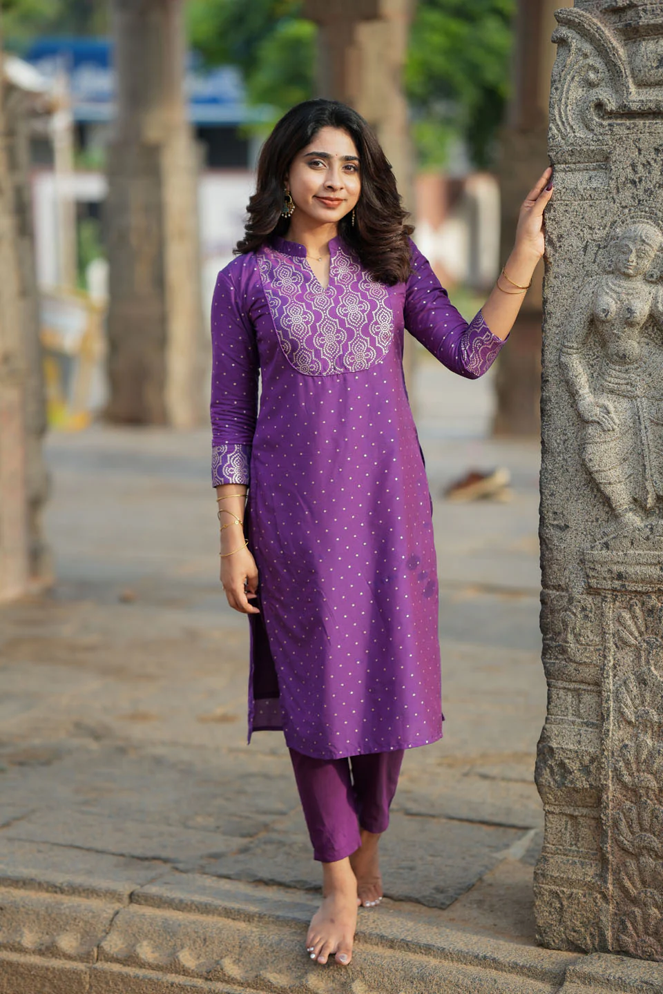 IMD - Pravya Wine Kurti Set (Set of 2) - Image 3