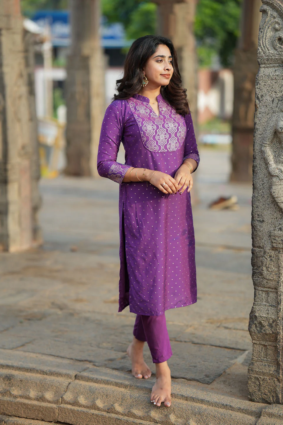 IMD - Pravya Wine Kurti Set (Set of 2) - Image 4