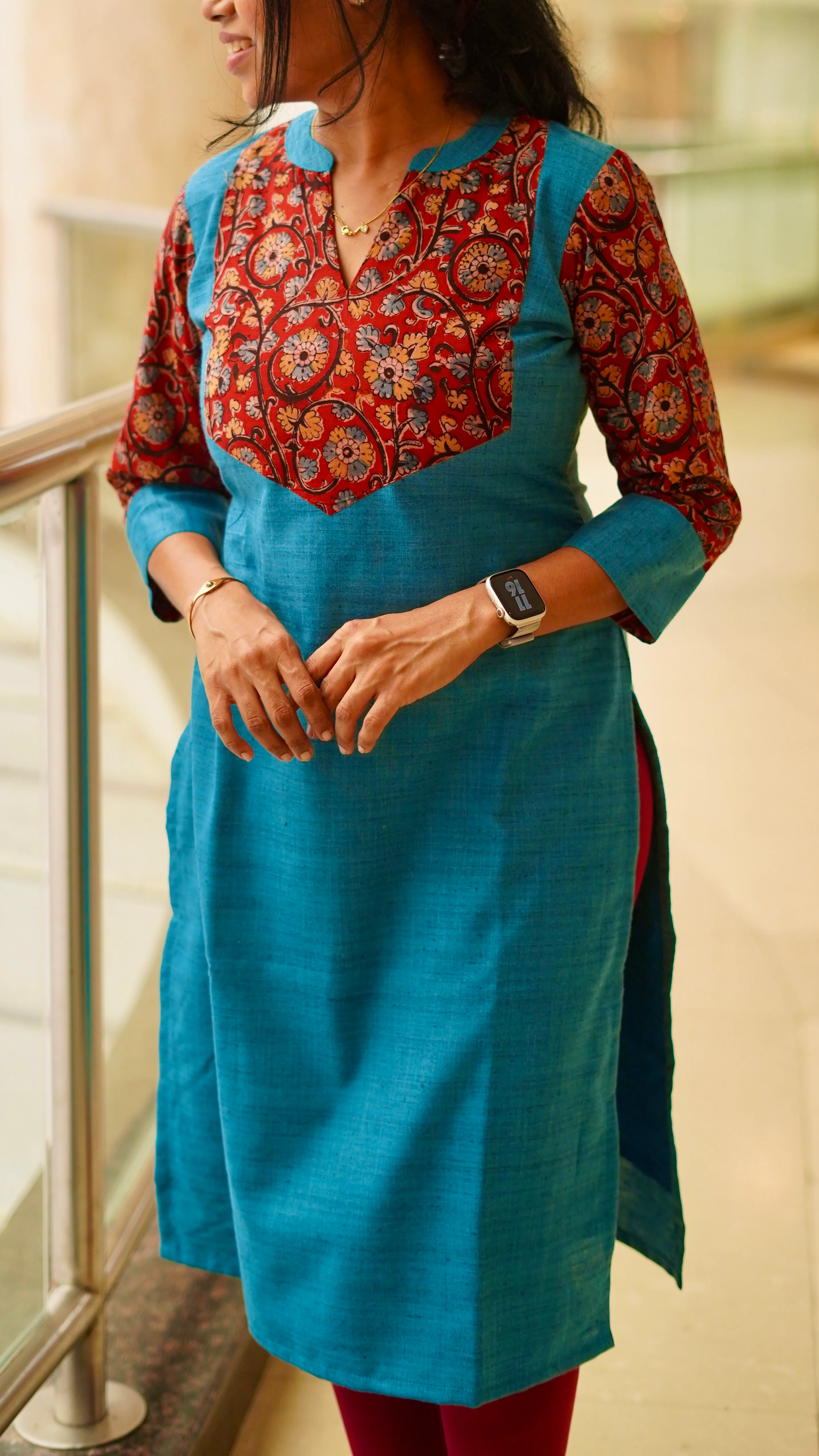 IMD - Shanvika Teal Cotton Kurti - Image 4