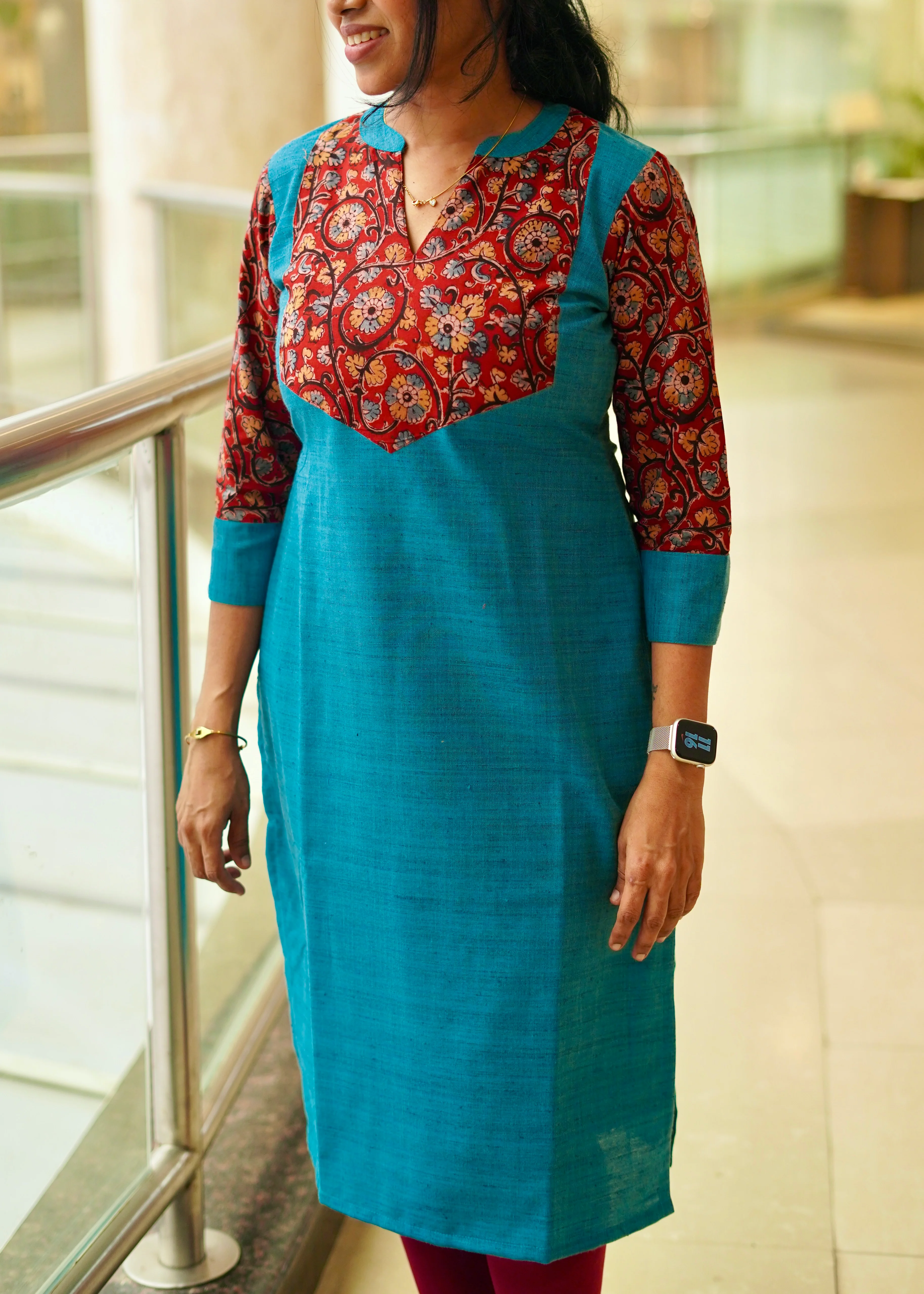 IMD - Shanvika Teal Cotton Kurti - Image 5