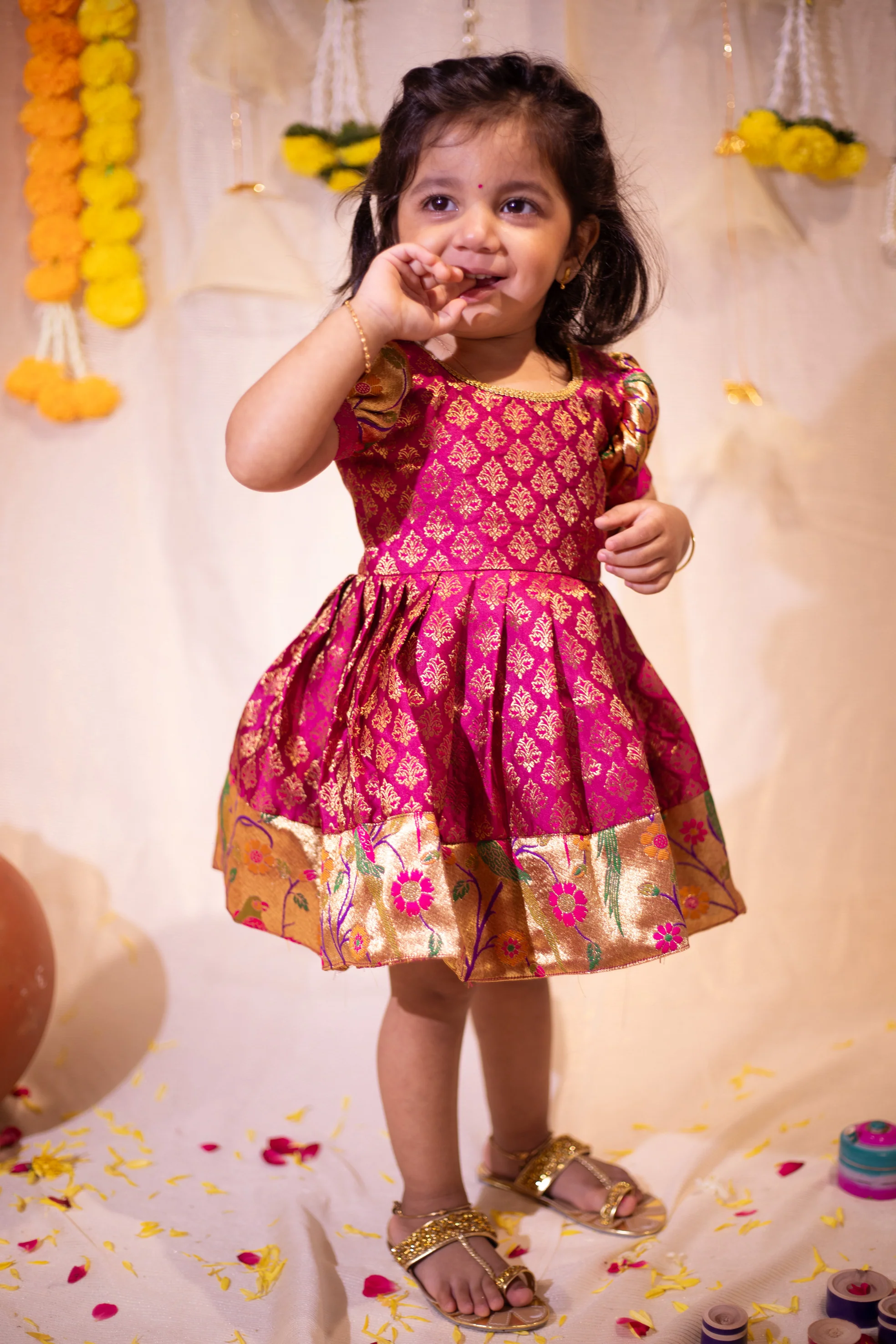 IMD - Smriti Magenta Brocade with Paithini Border Mini - Image 3