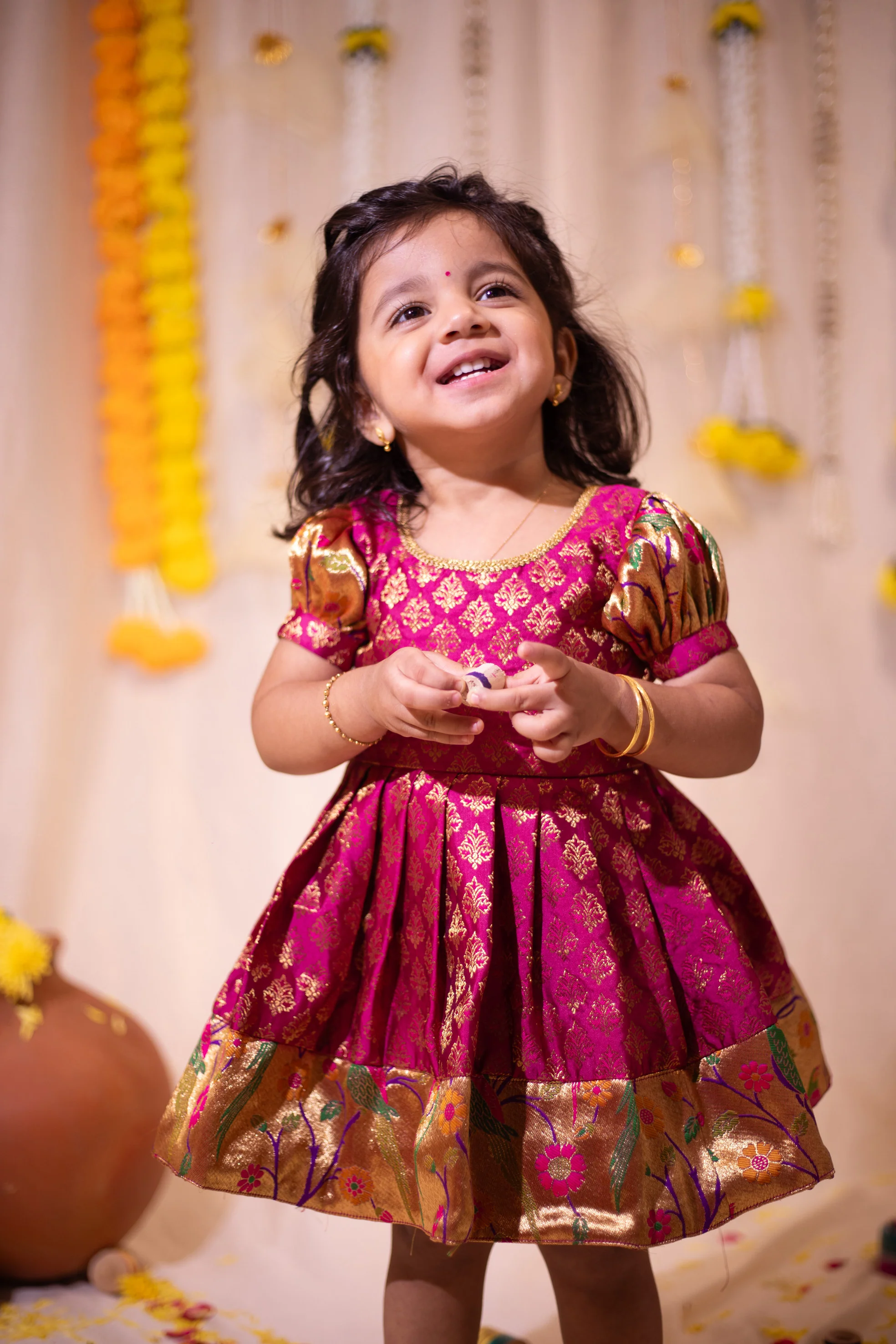 IMD - Smriti Magenta Brocade with Paithini Border Mini - Image 4