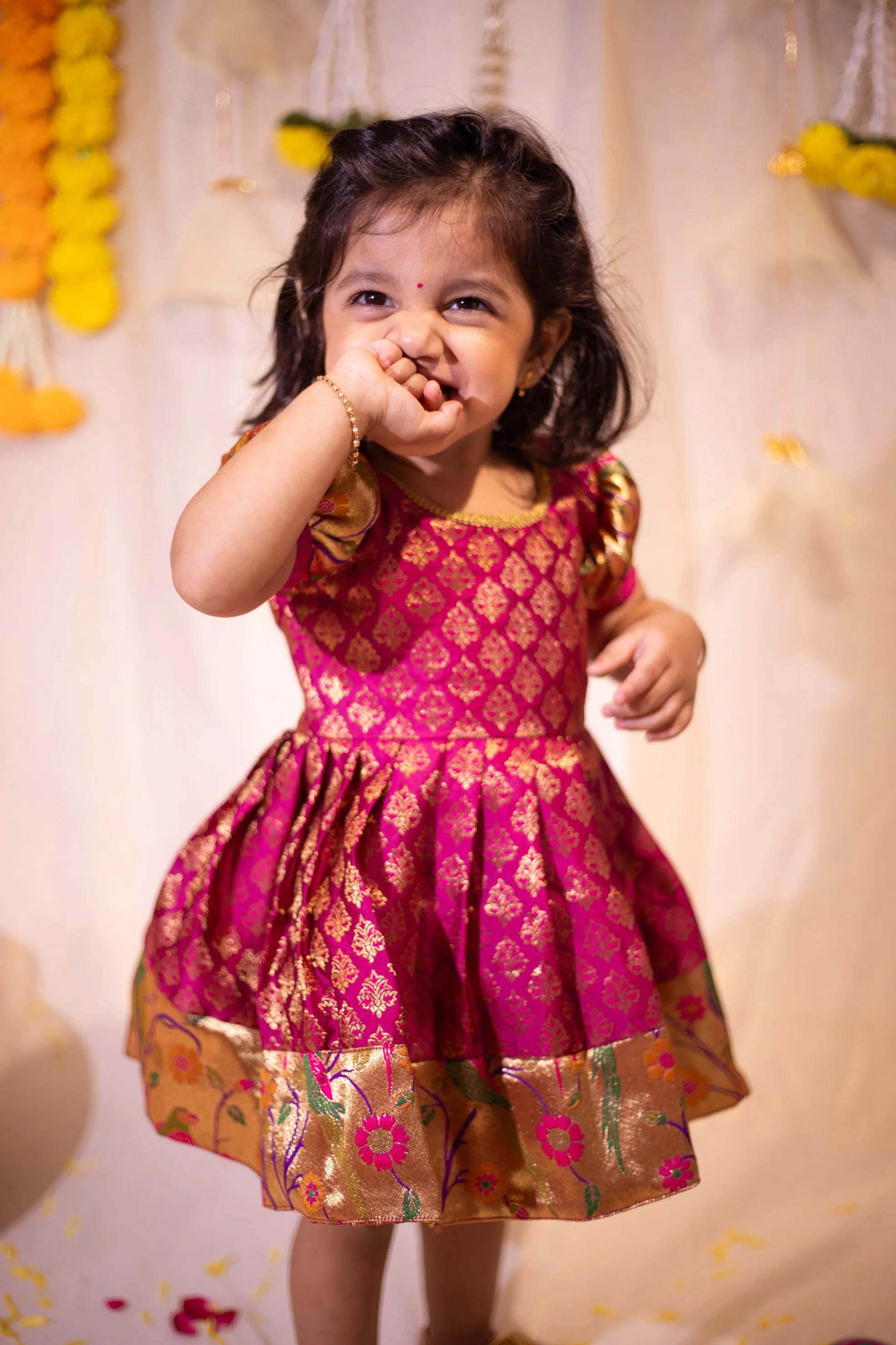 IMD - Smriti Magenta Brocade with Paithini Border Mini - Image 5