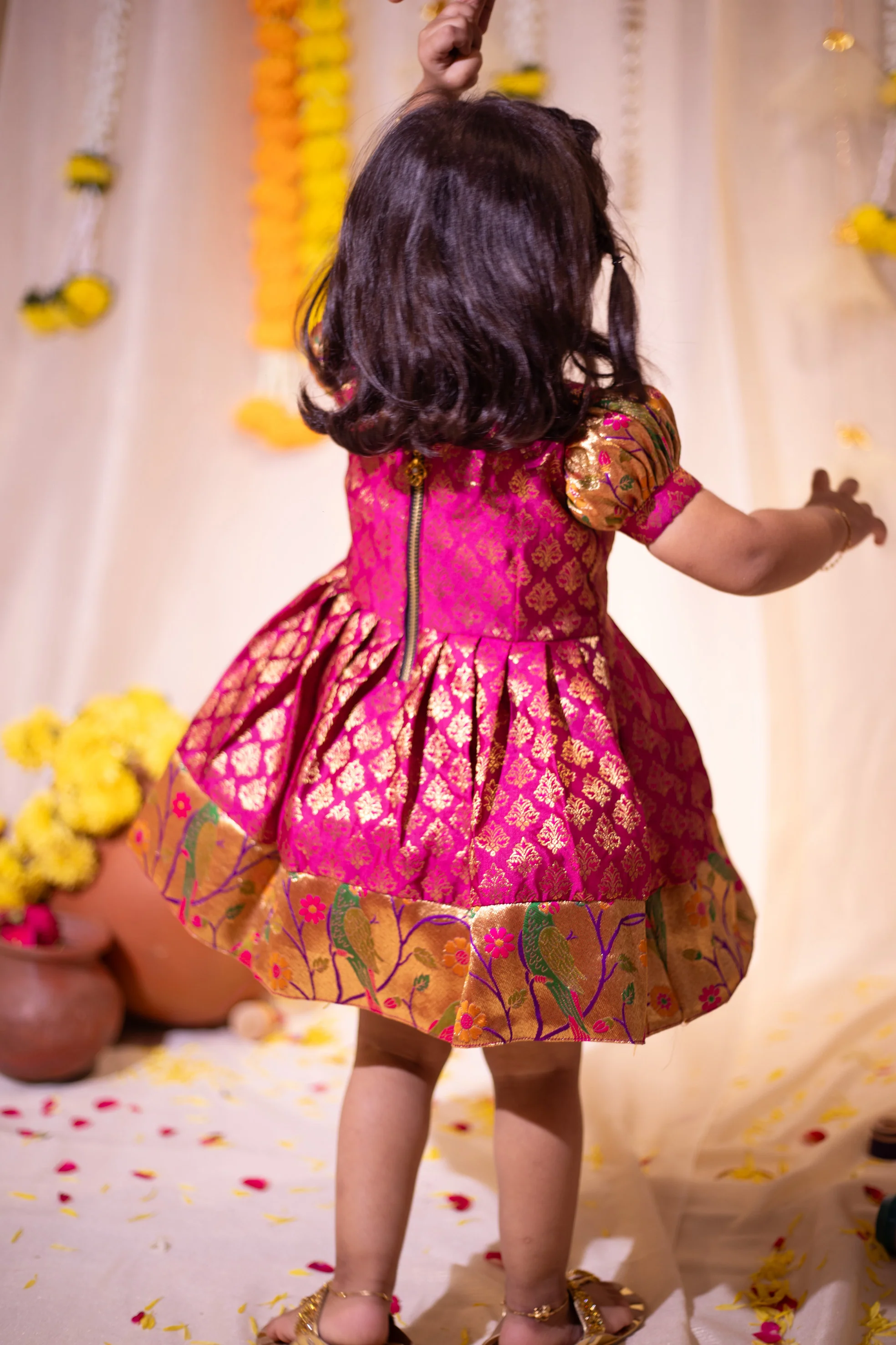 IMD - Smriti Magenta Brocade with Paithini Border Mini - Image 6