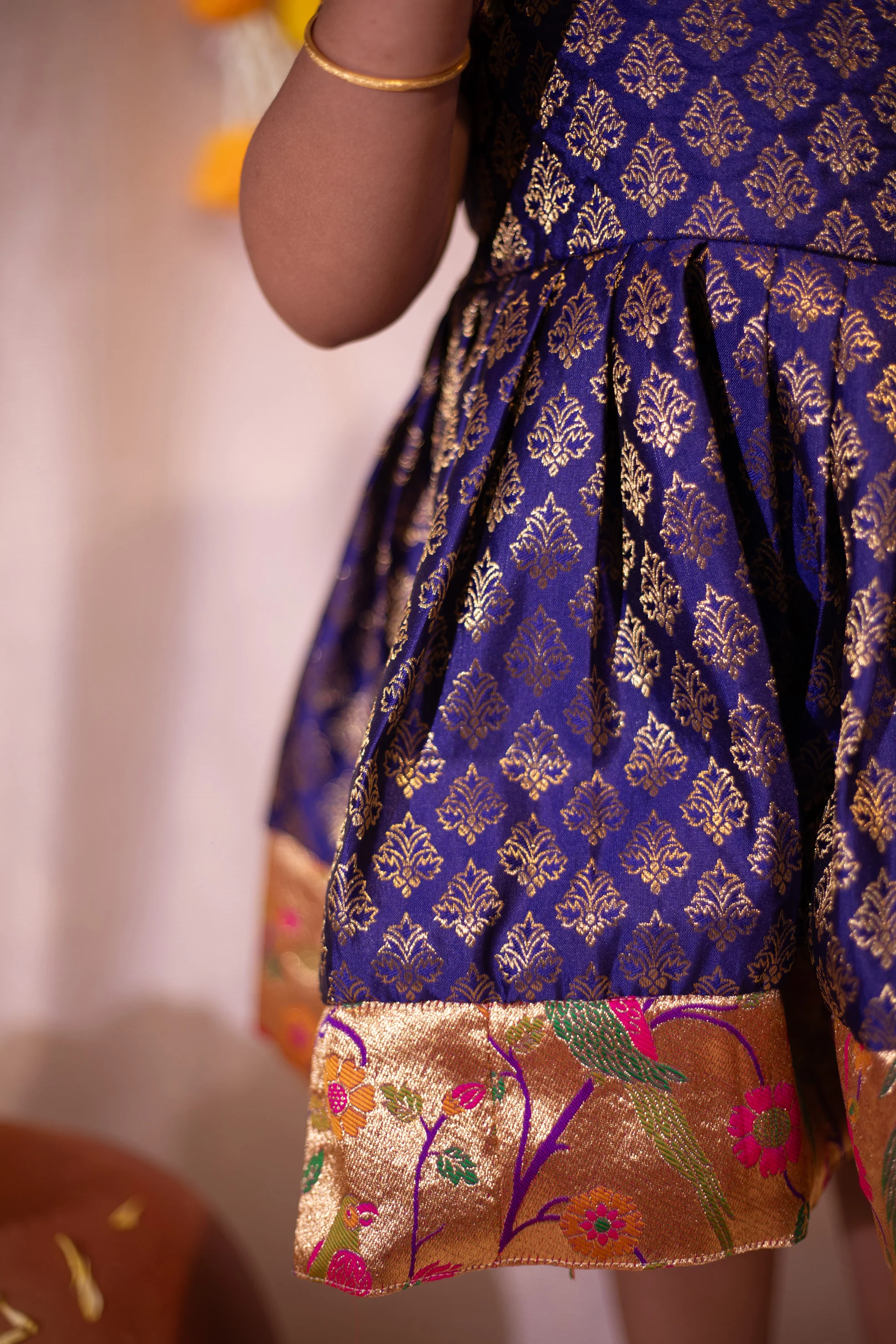 IMD - Smriti Navy Brocade with Paithini Border Mini - Image 4