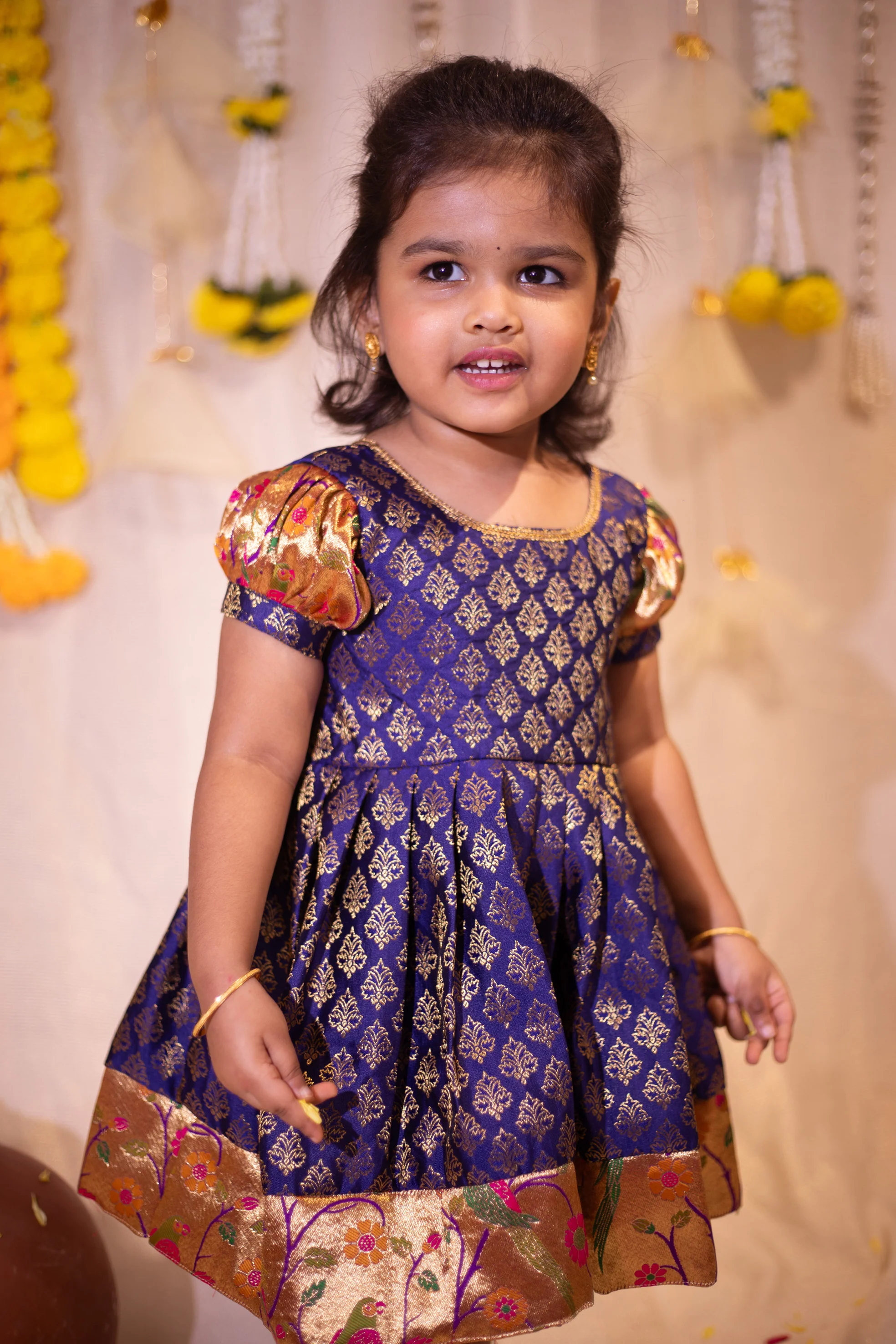 IMD - Smriti Navy Brocade with Paithini Border Mini - Image 5