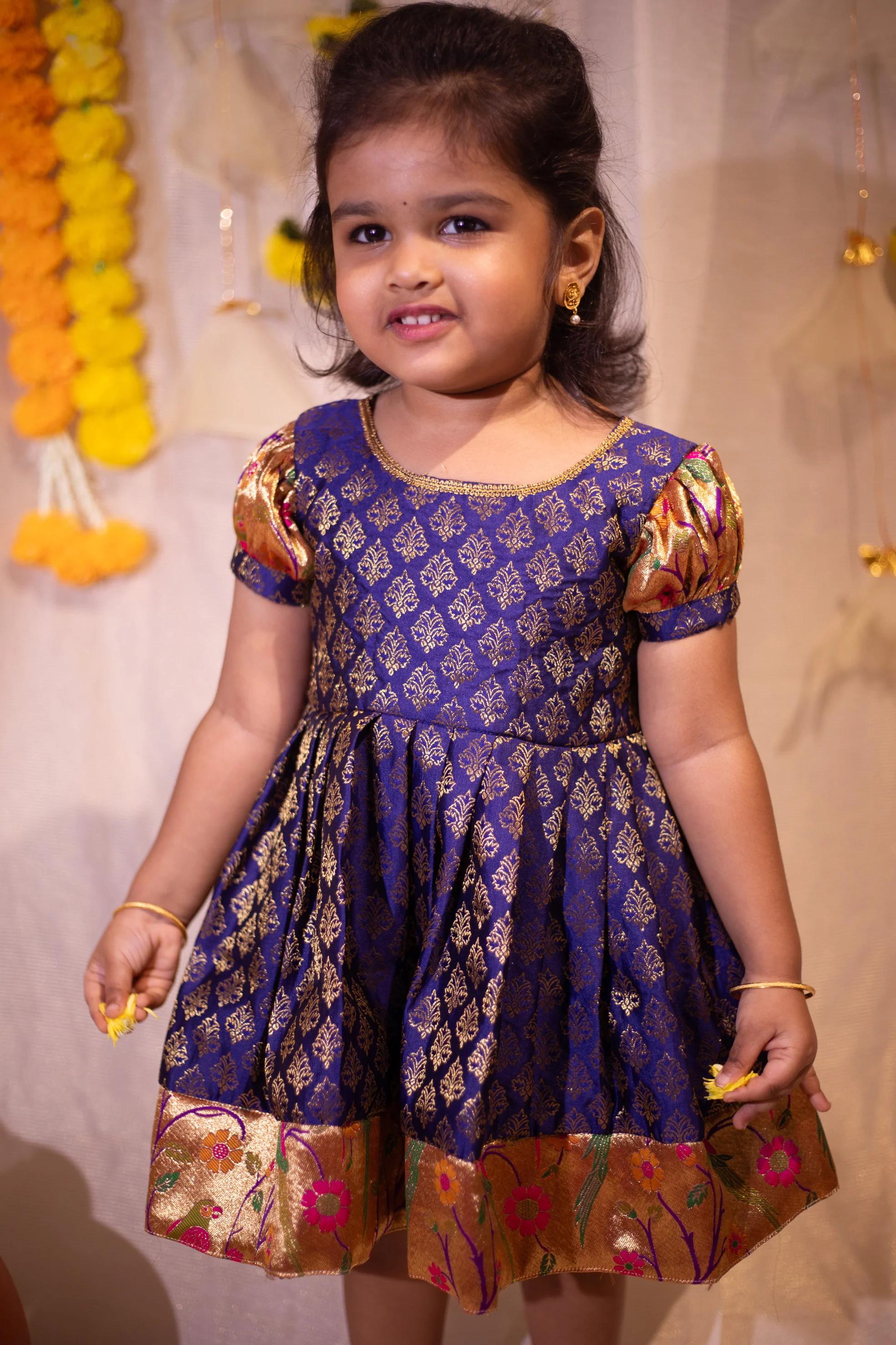 IMD - Smriti Navy Brocade with Paithini Border Mini - Image 6