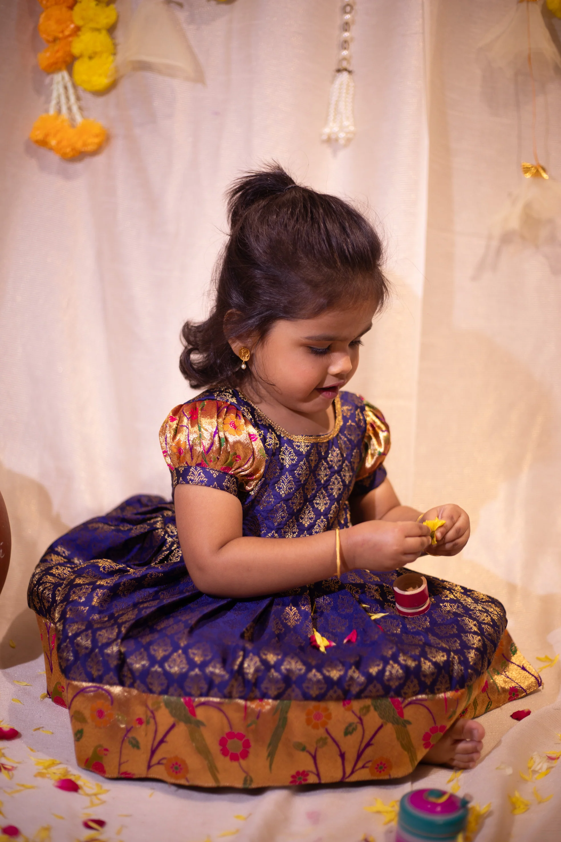 IMD - Smriti Navy Brocade with Paithini Border Mini - Image 8