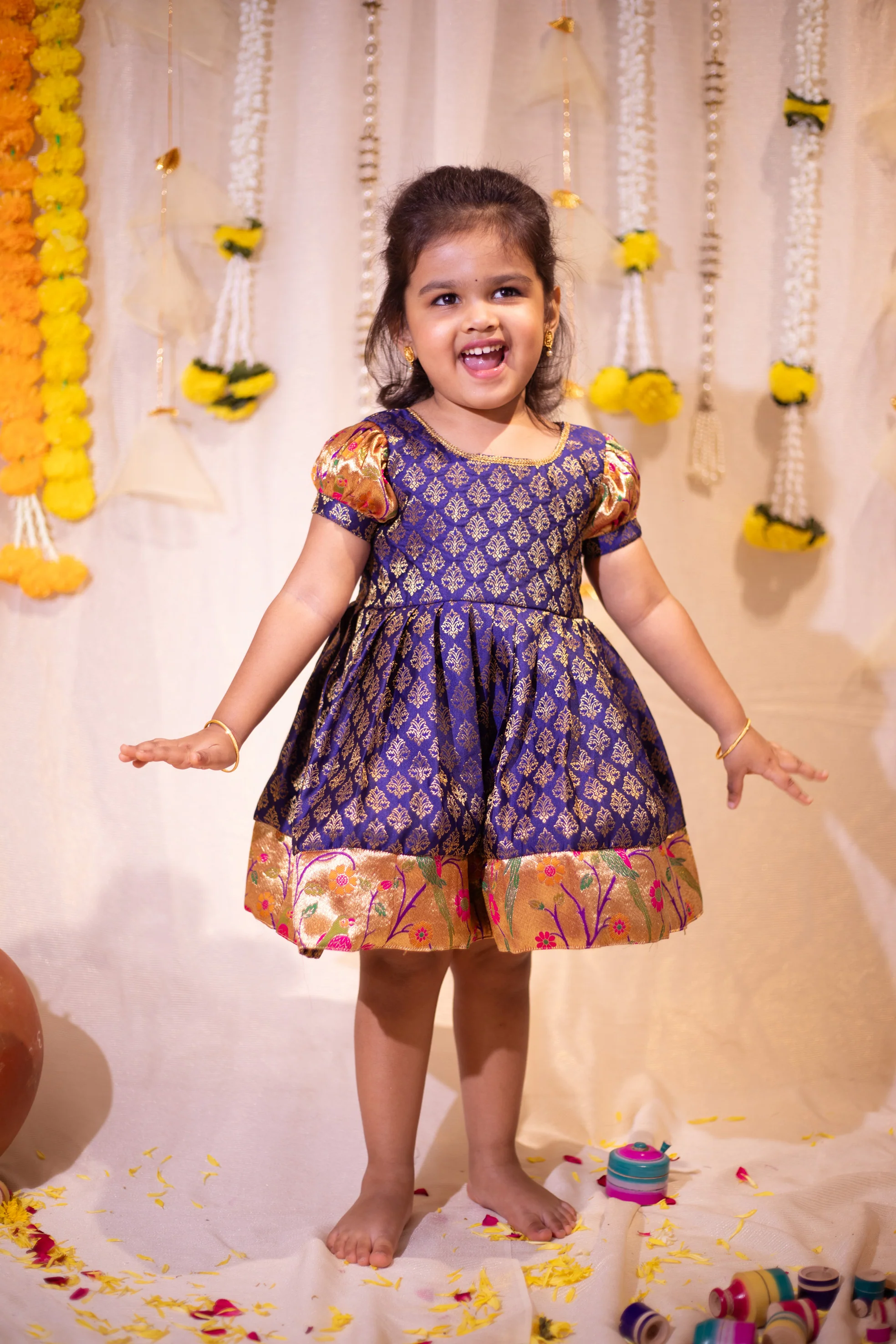IMD - Smriti Navy Brocade with Paithini Border Mini - Image 9