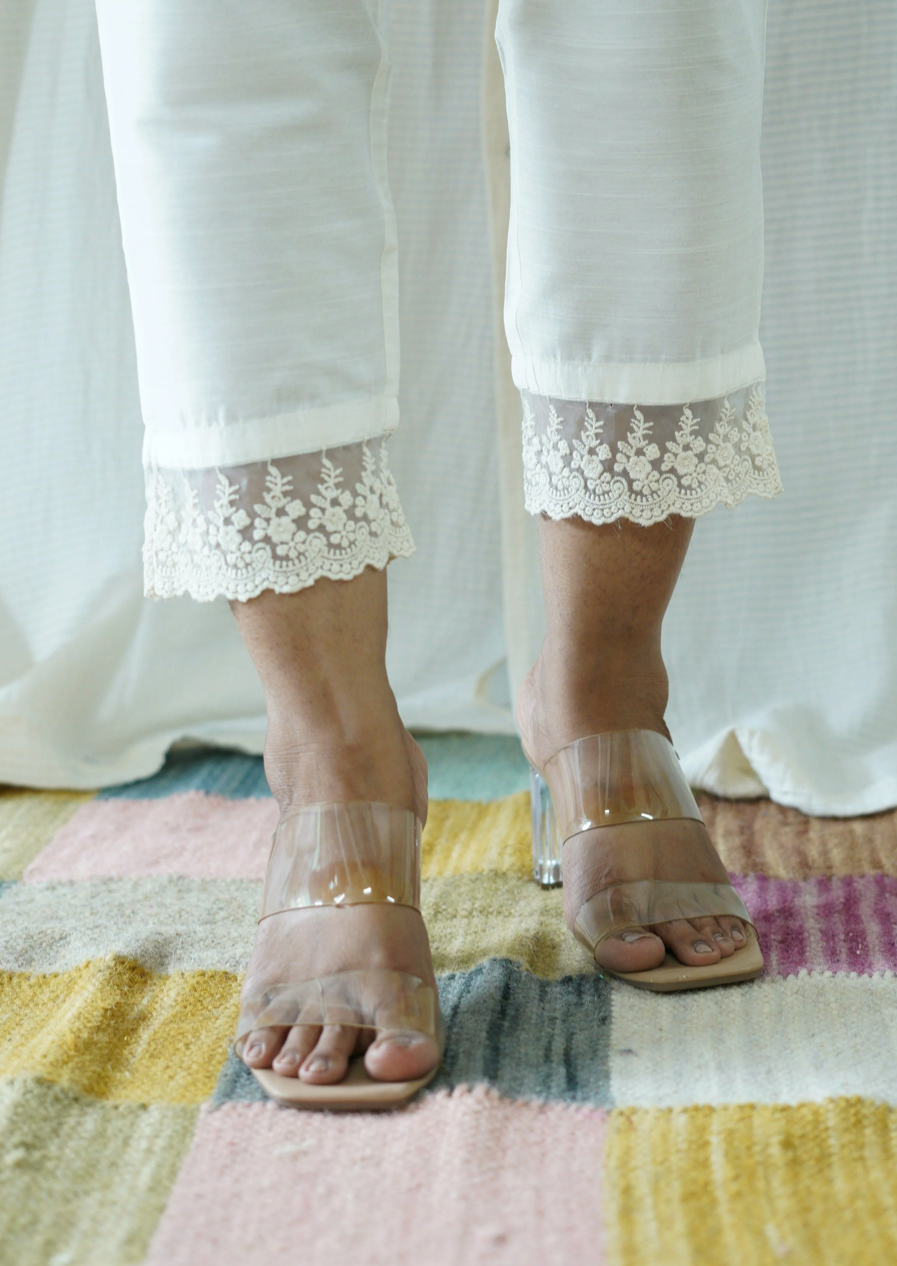 White Solid Bottom with Lace detailing - Image 3