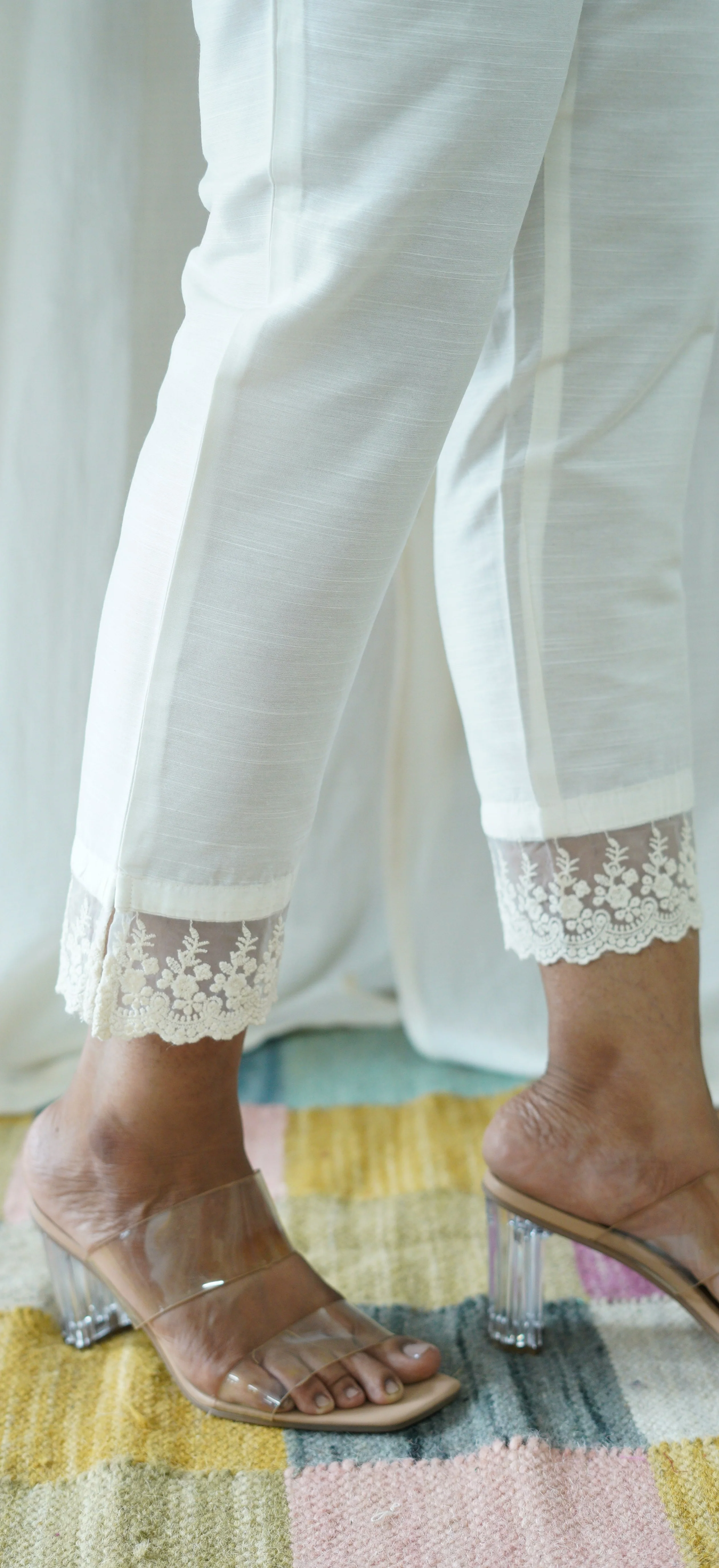 White Solid Bottom with Lace detailing - Image 4