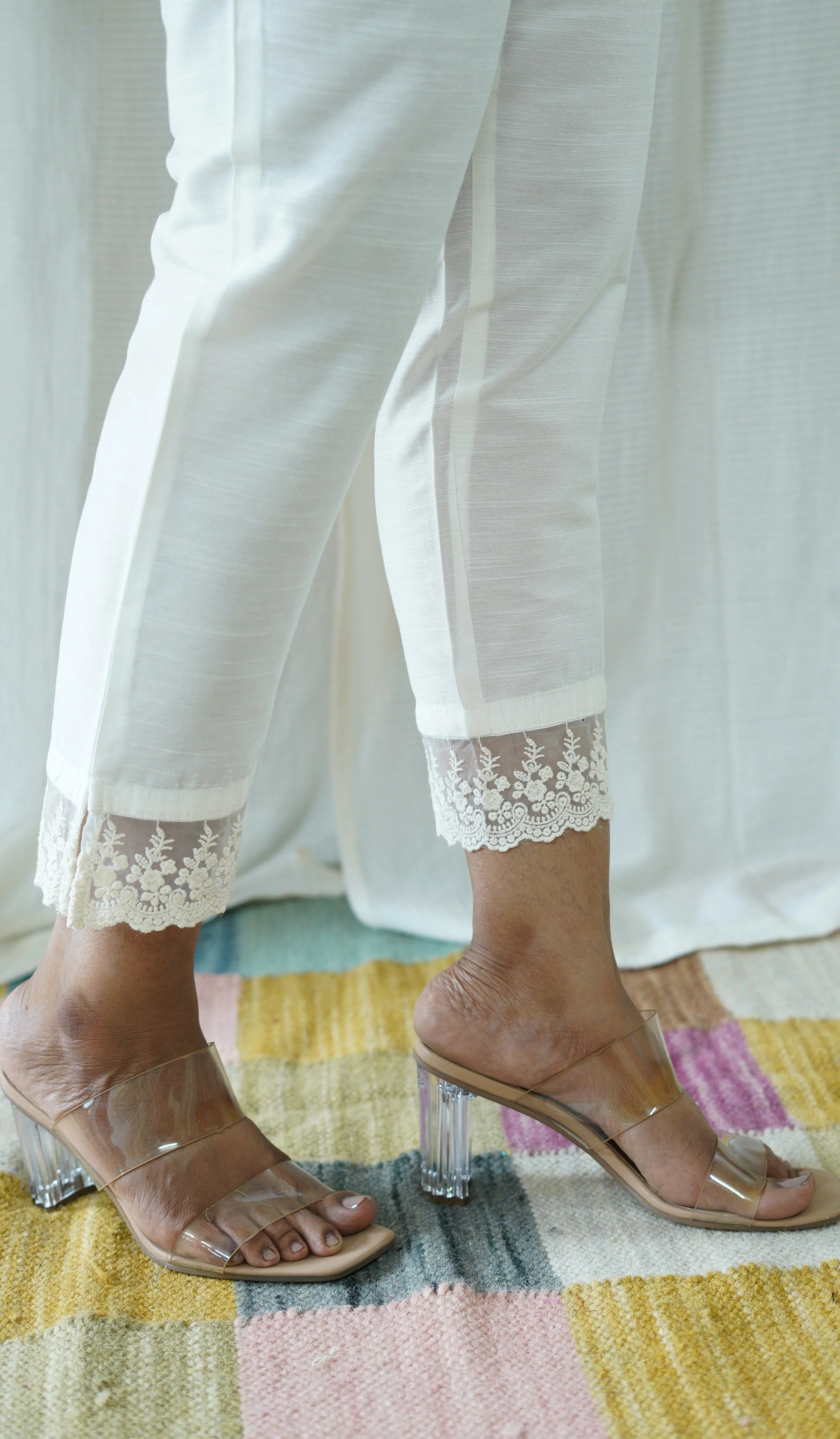 White Solid Bottom with Lace detailing - Image 5