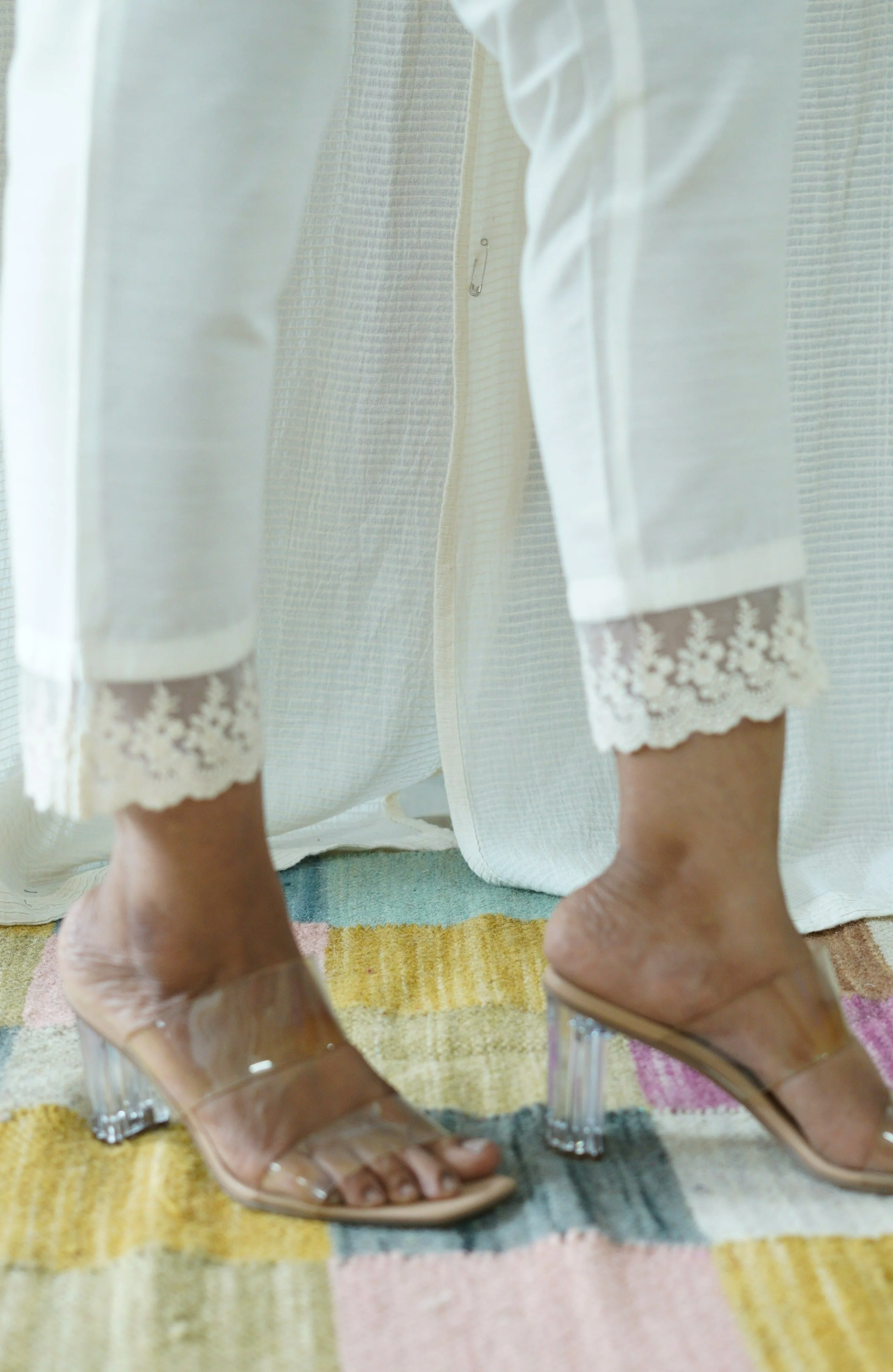 White Solid Bottom with Lace detailing - Image 6