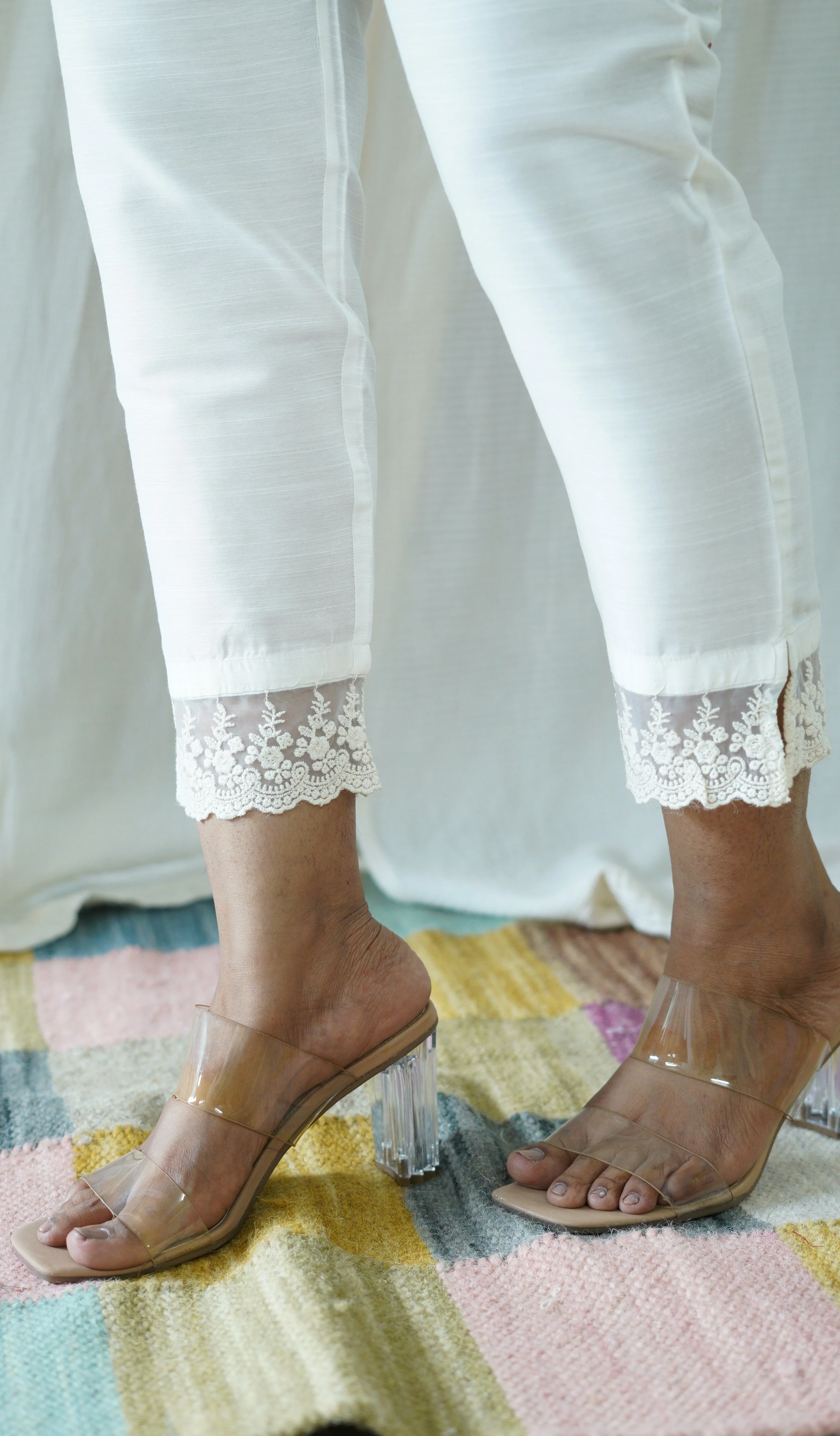 White Solid Bottom with Lace detailing - Image 7