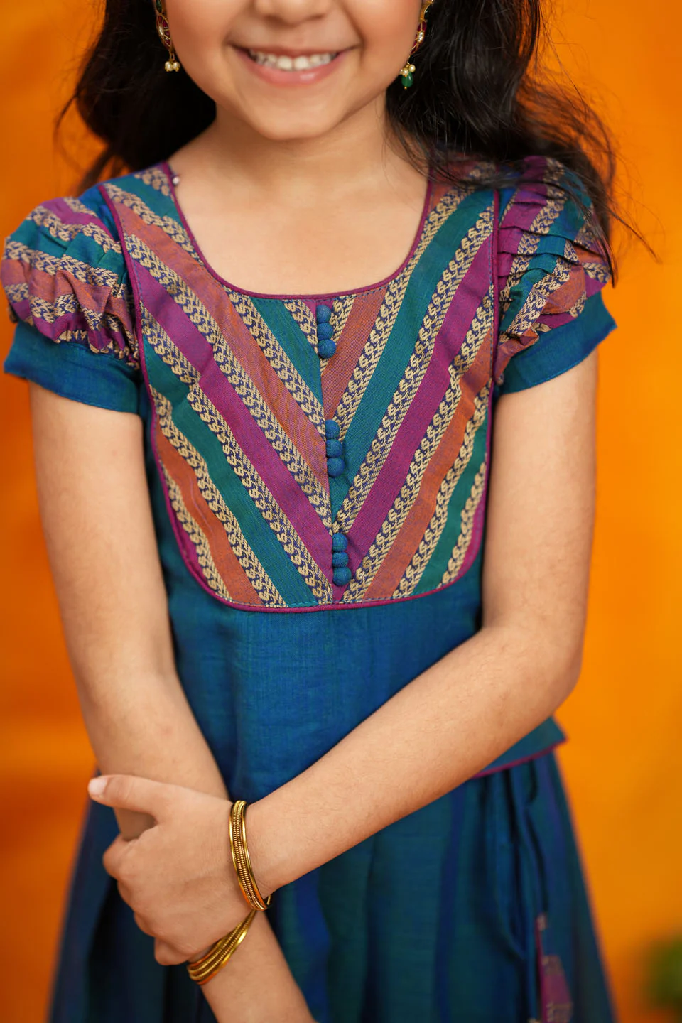 Yashika Teal Handloom Cotton Mini - Image 10