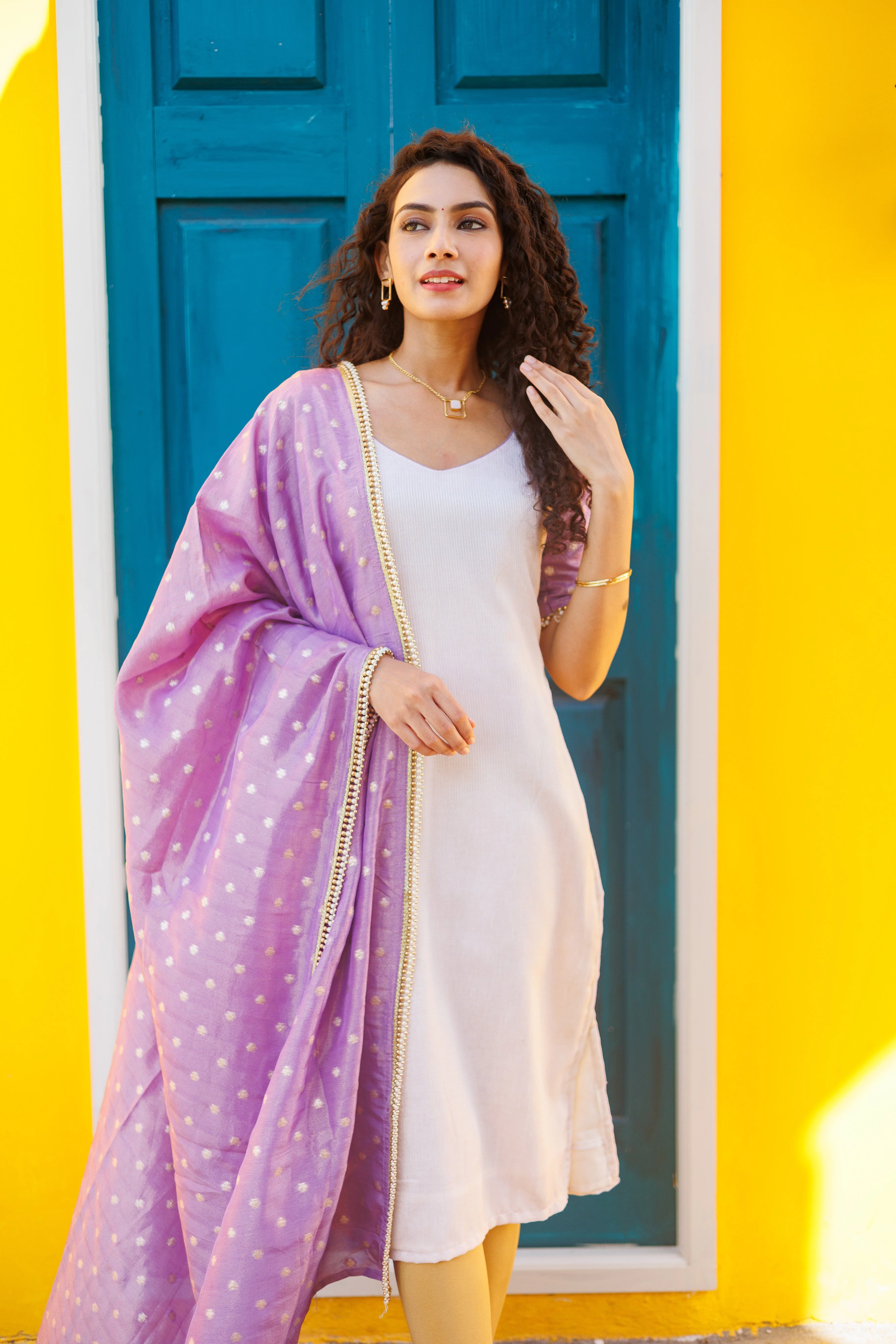 IMD - Zeena White with Lilac (Set of 2) - Image 10