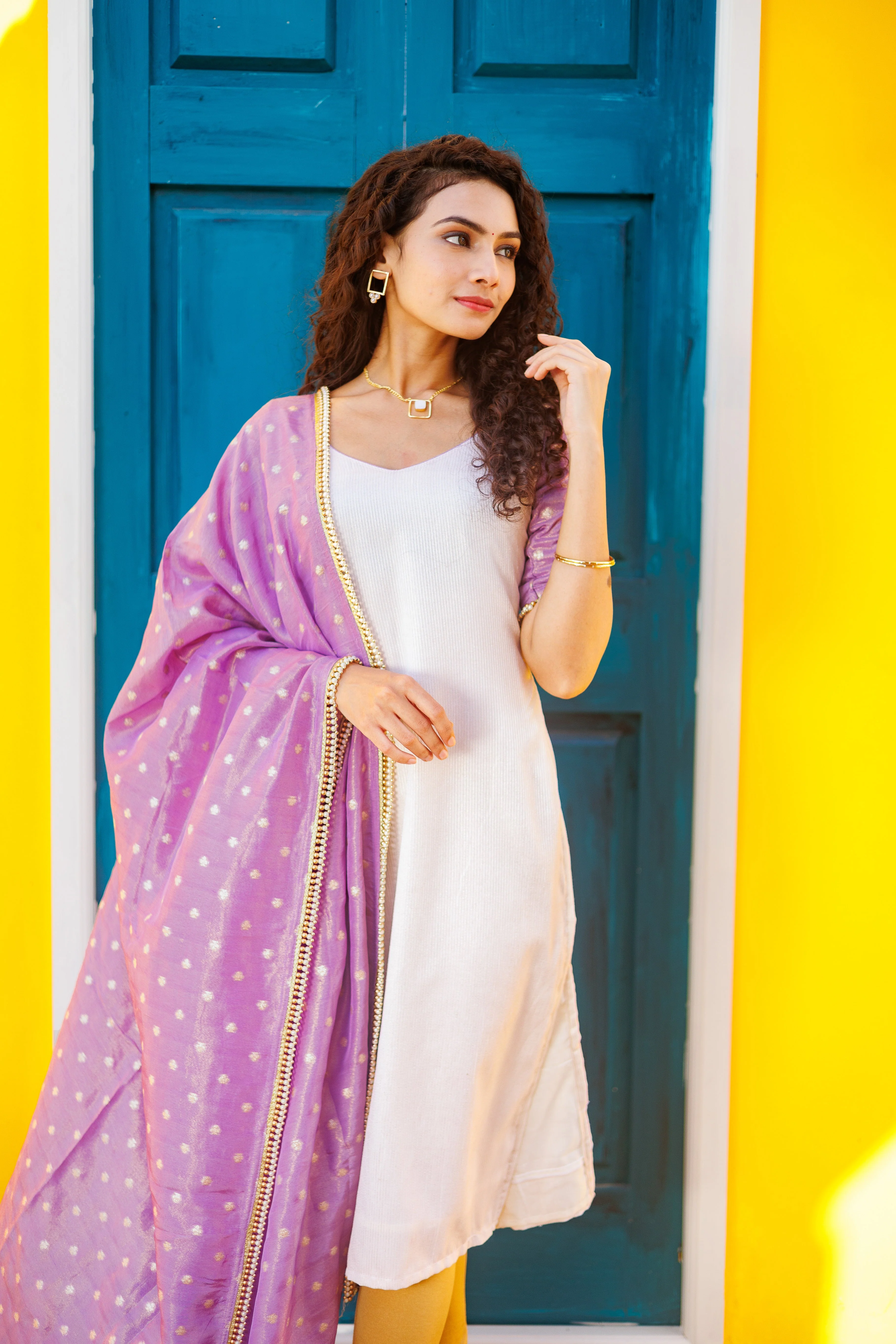 IMD - Zeena White with Lilac (Set of 2) - Image 4