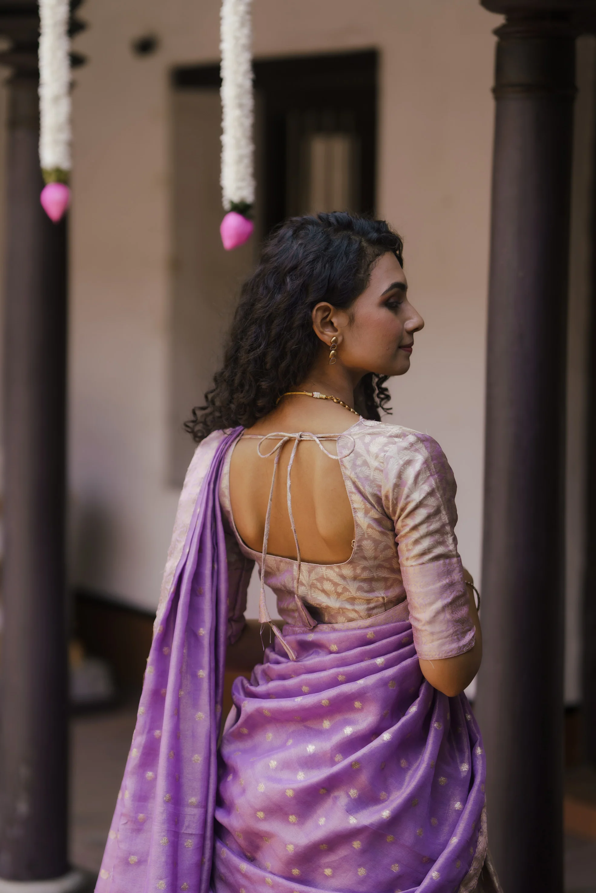 Insya Lilac Banaras Halfsaree - Image 9