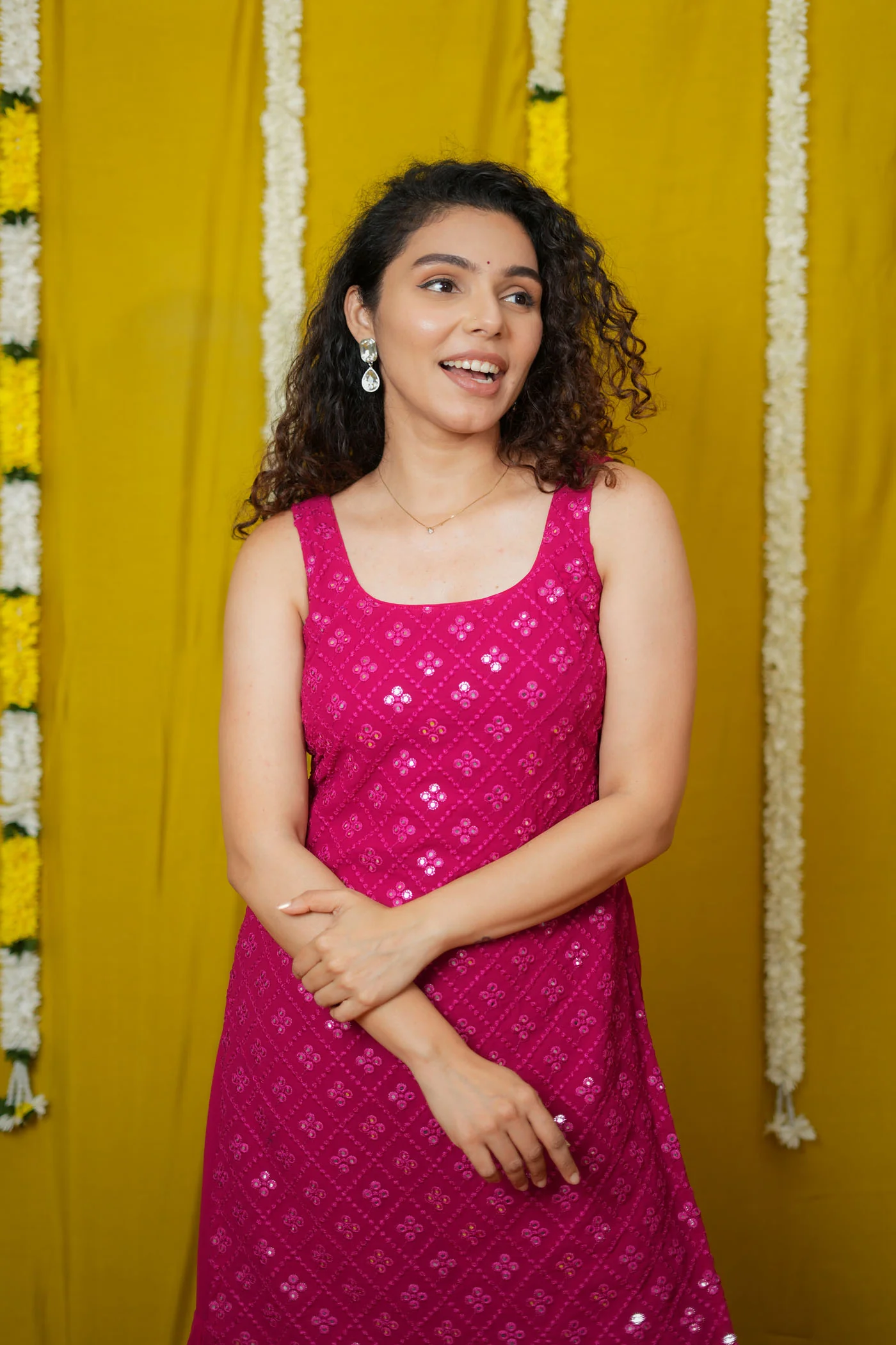 Isai Pink Kurti with Sharara (Set of 3) - Image 24