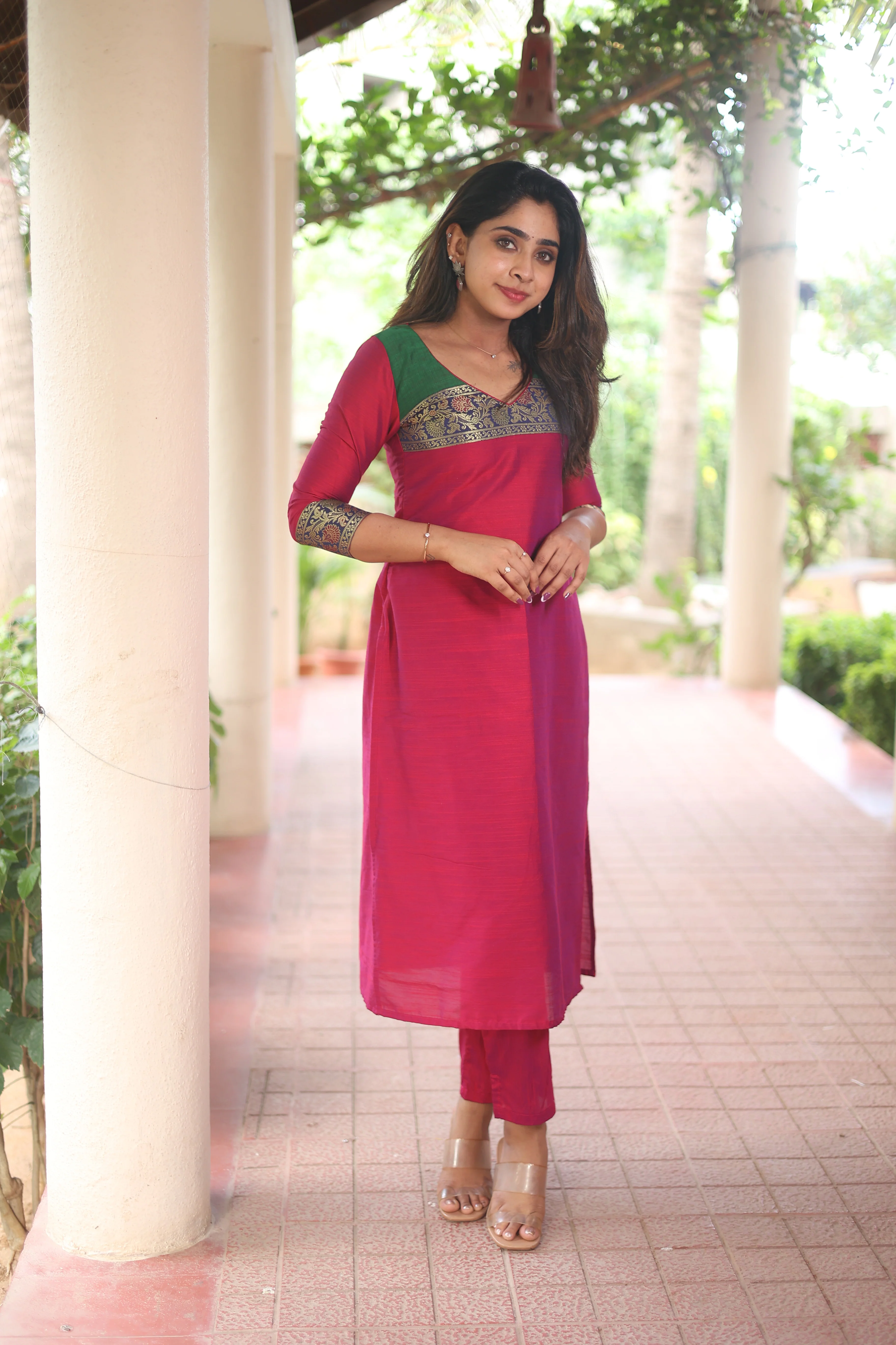Iva Magenta Kurta Set (Set of 2) - Image 16
