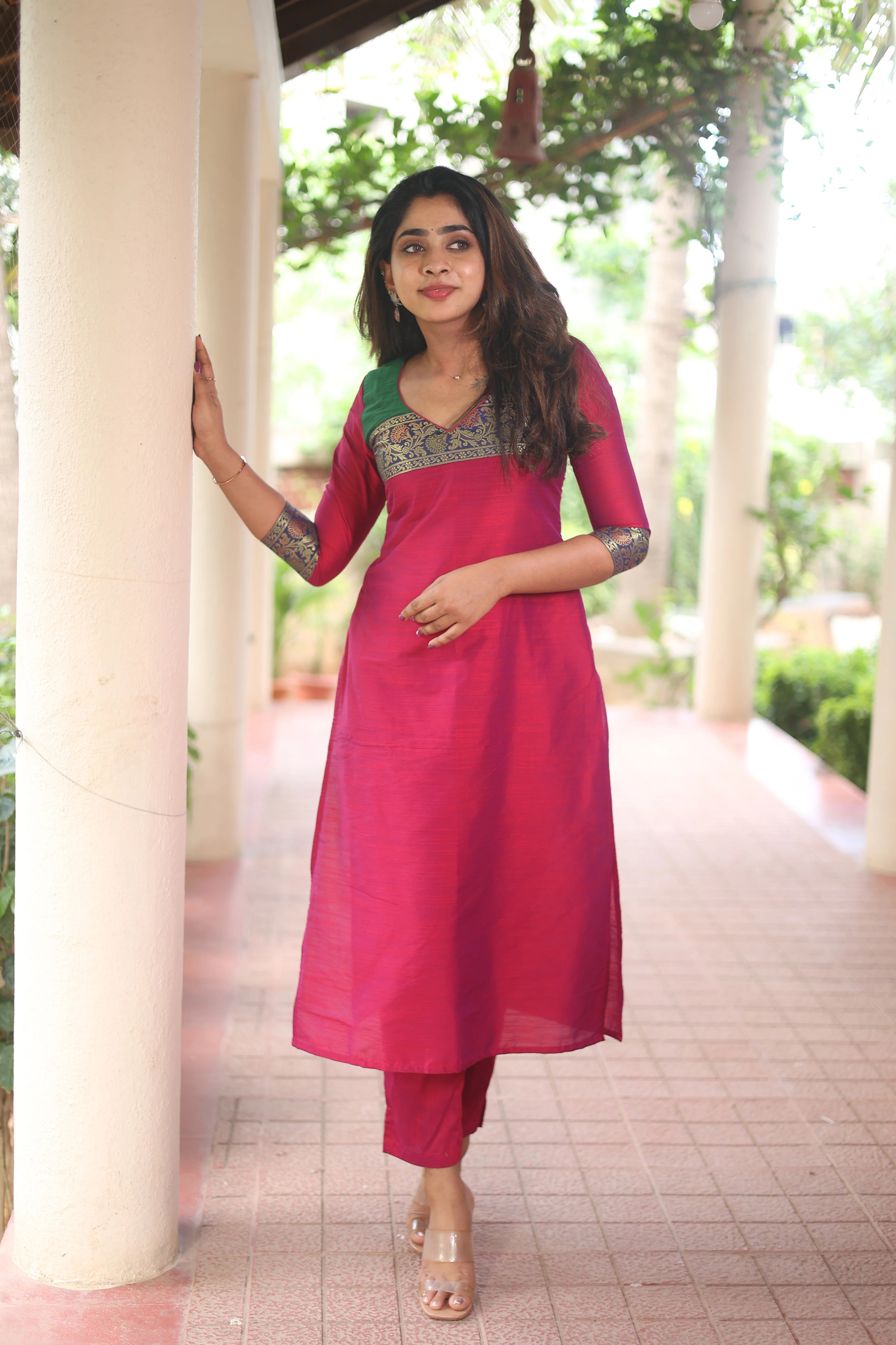 Iva Magenta Kurta Set (Set of 2) - Image 17