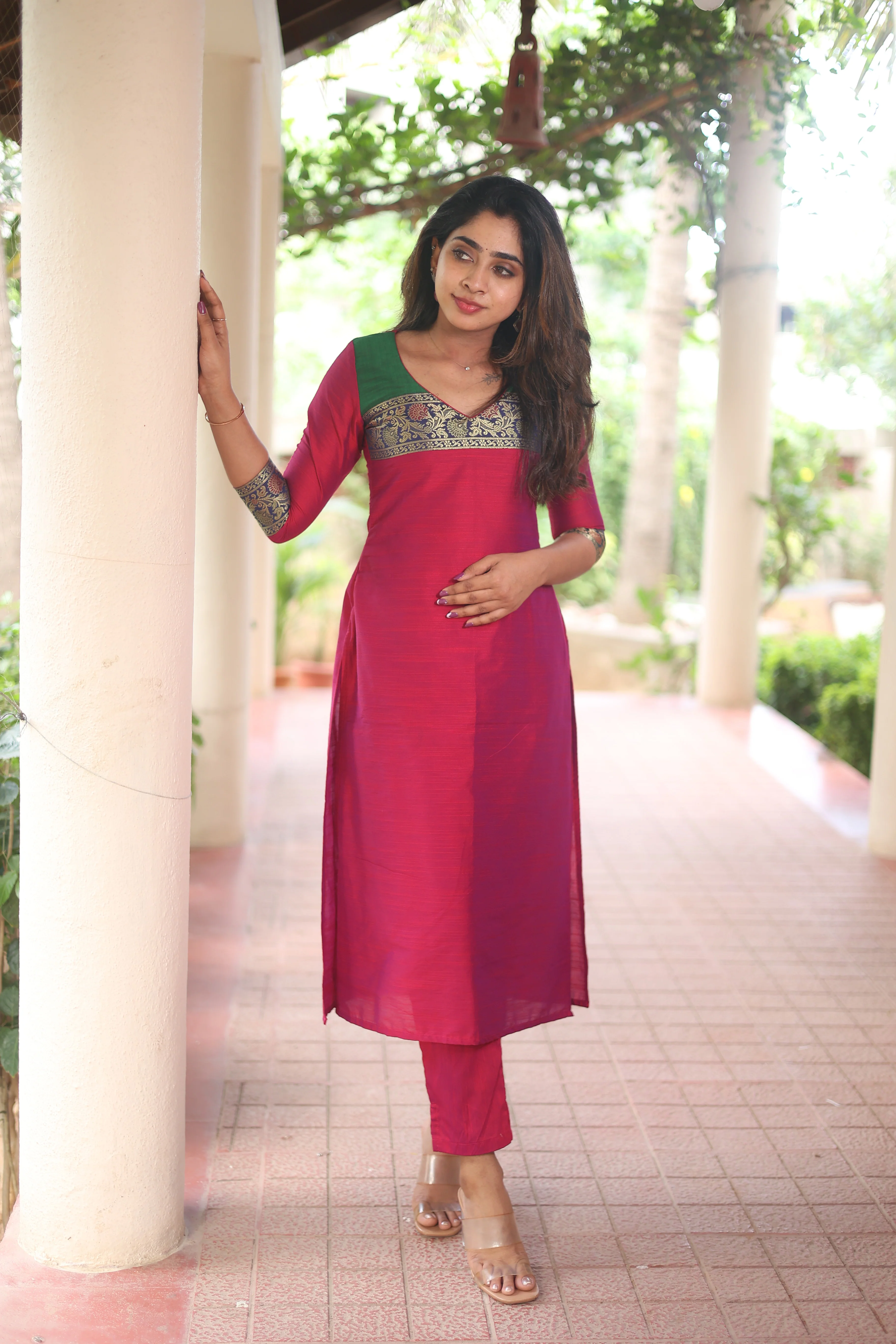 Iva Magenta Kurta Set (Set of 2) - Image 18