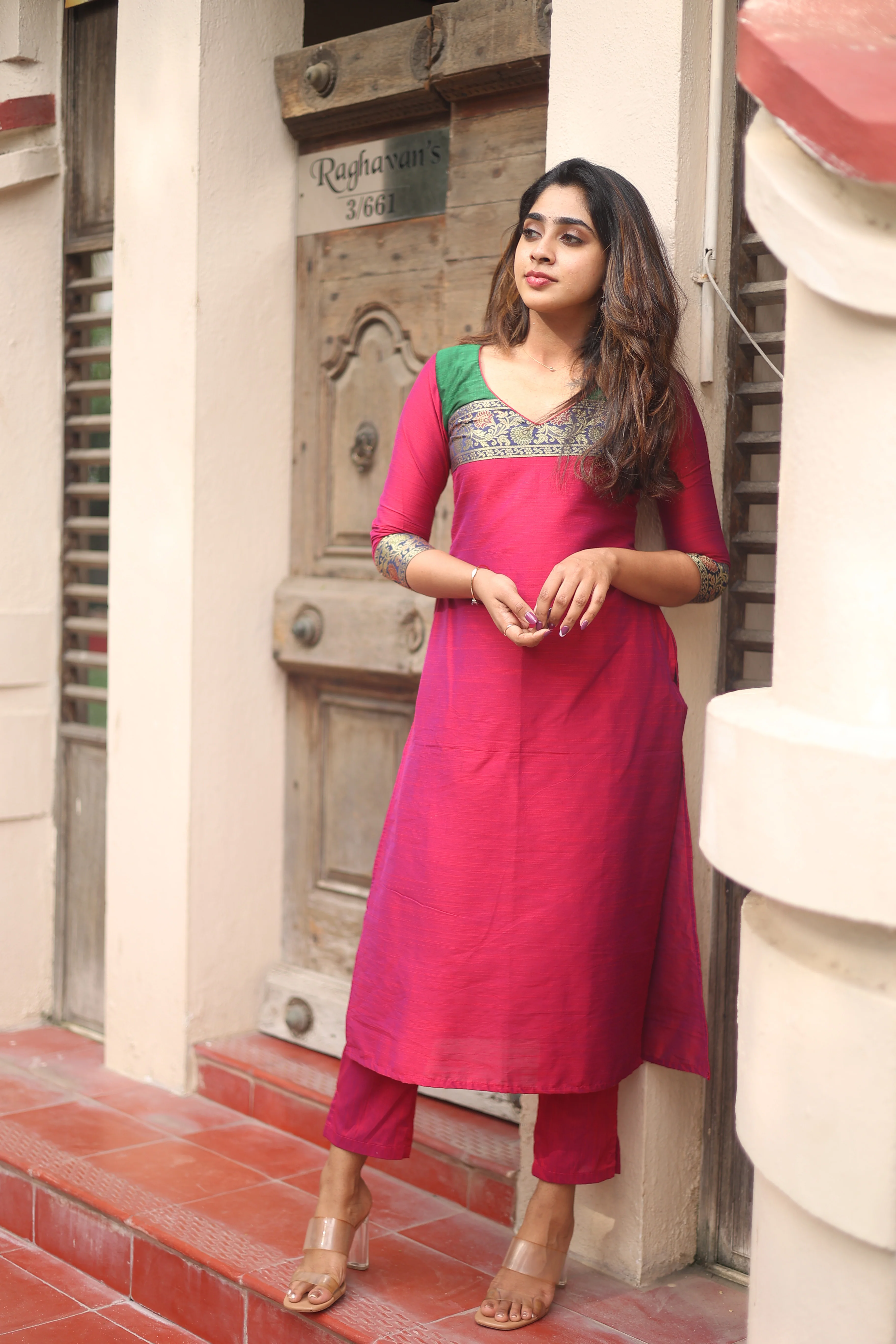 Iva Magenta Kurta Set (Set of 2) - Image 20
