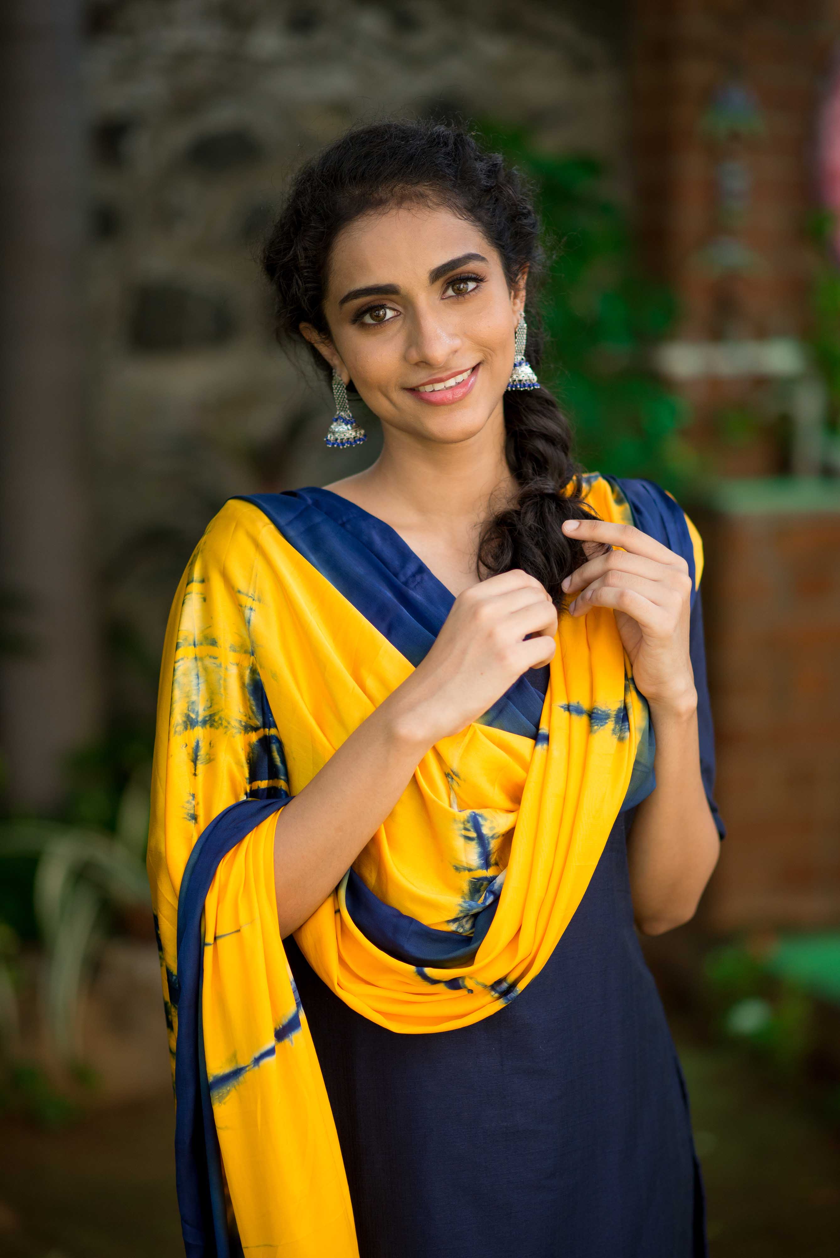 Ivanka Blue & Yellow Unstitched (Set of top and dupatta) - Image 2