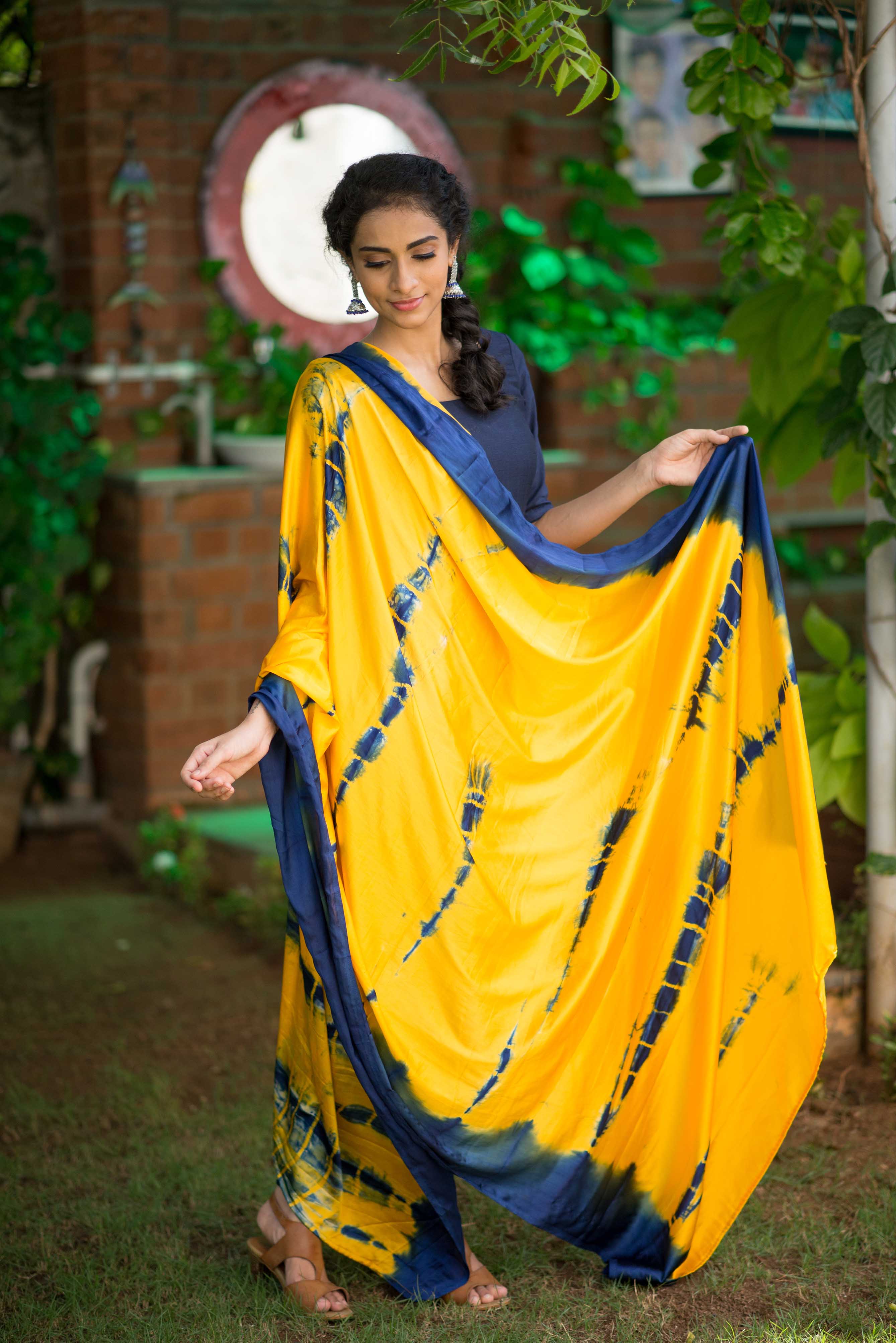 Ivanka Blue & Yellow Unstitched (Set of top and dupatta) - Image 6
