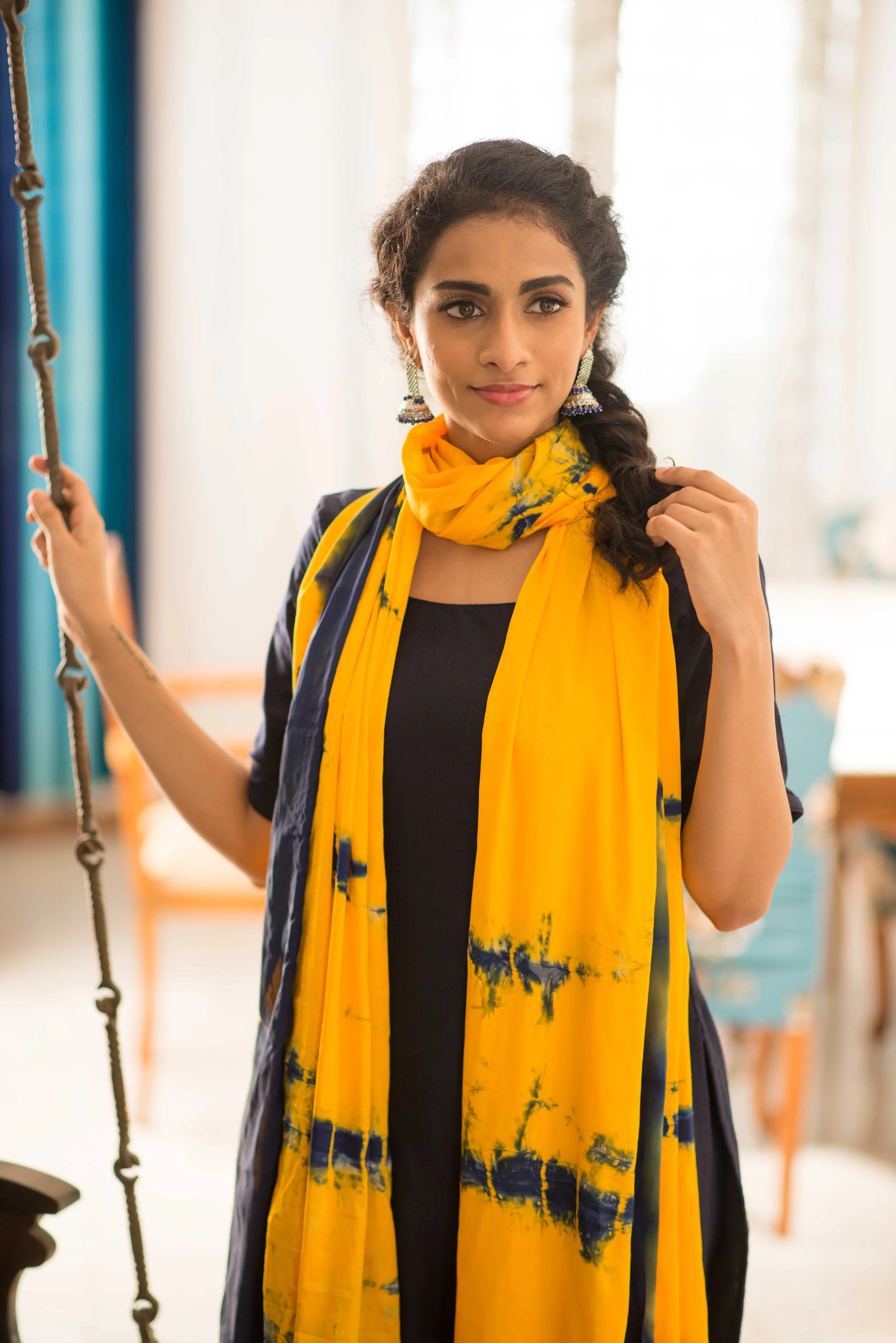 Ivanka Blue & Yellow Unstitched (Set of top and dupatta) - Image 7