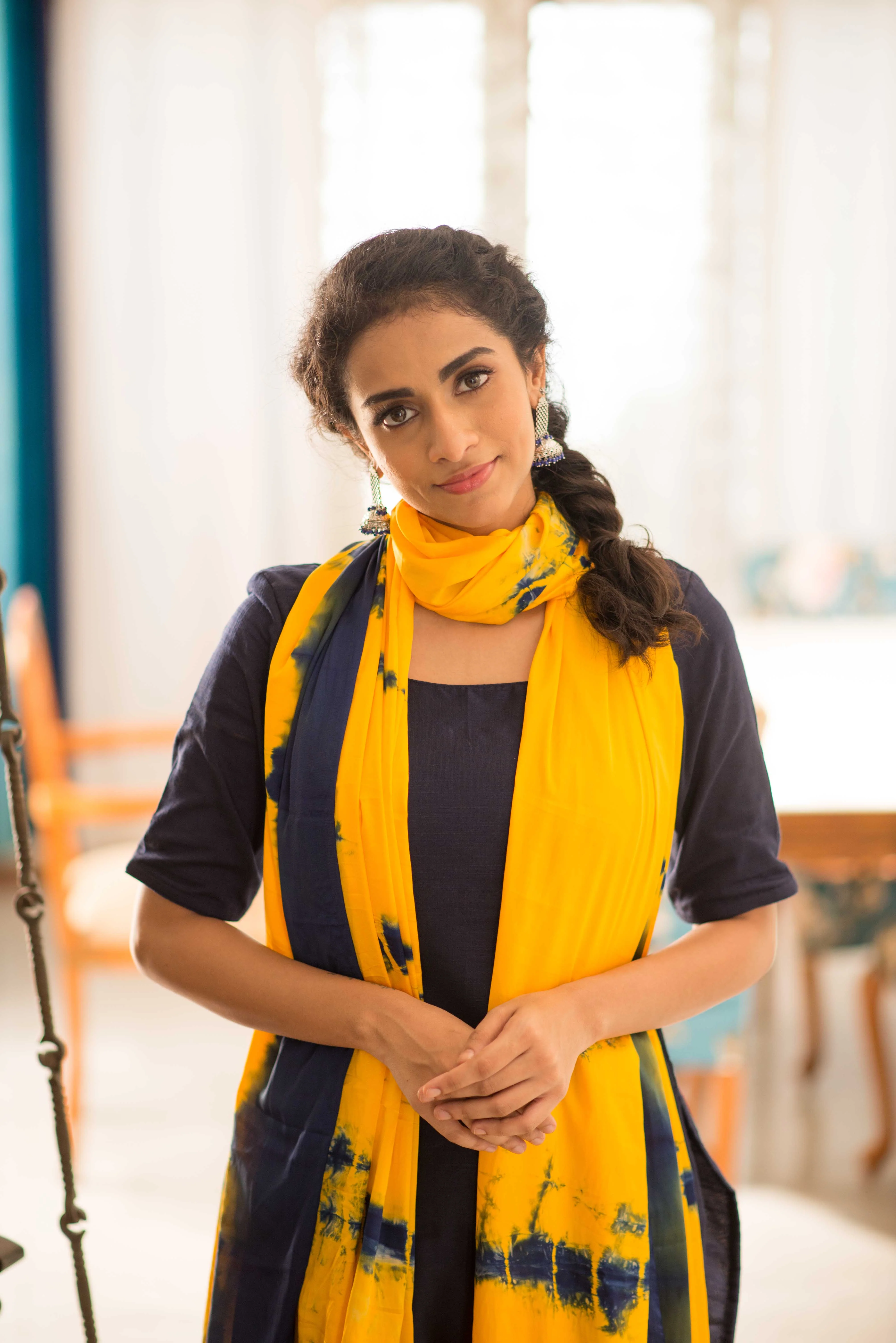 Ivanka Blue & Yellow Unstitched (Set of top and dupatta) - Image 8