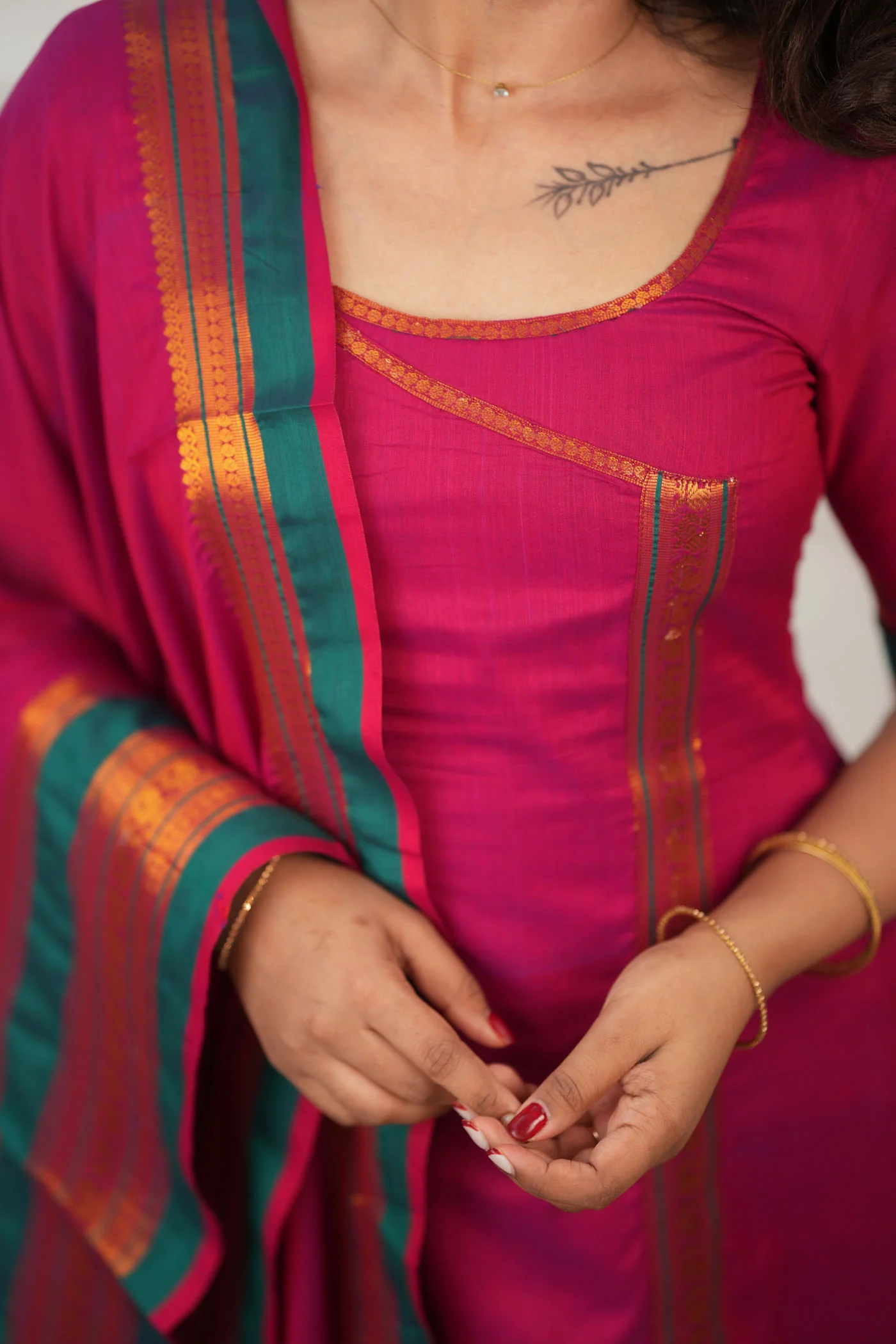 Jayanti Pink Kurti Set (Set of 3) - Image 10