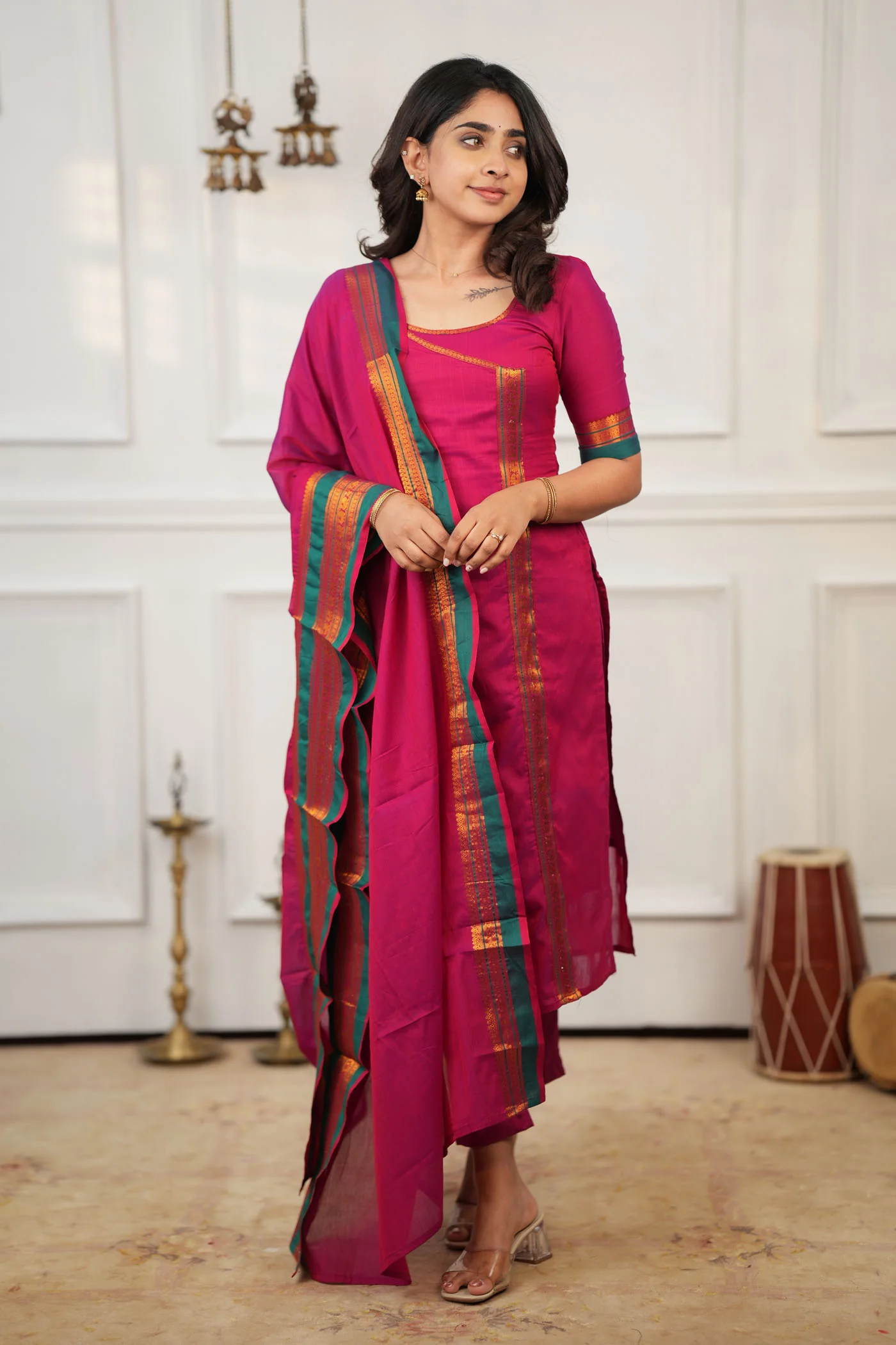 Jayanti Pink Kurti Set (Set of 3) - Image 5