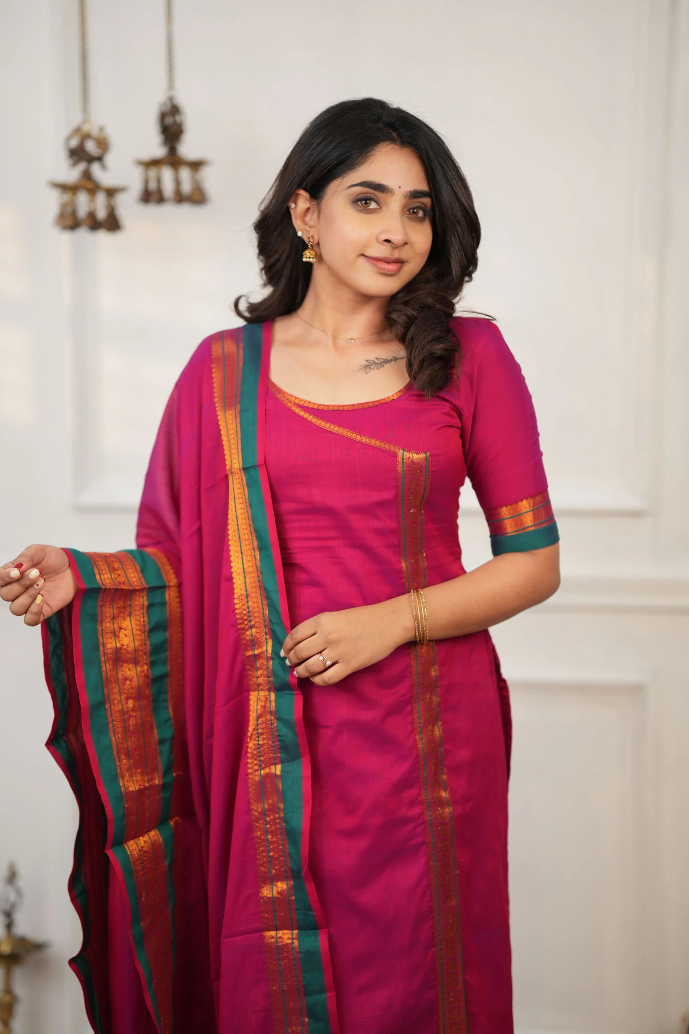 Jayanti Pink Kurti Set (Set of 3) - Image 6