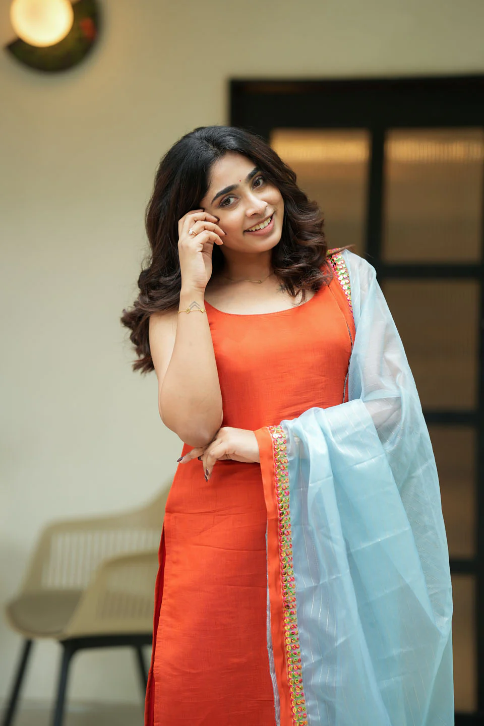 Kamala orange Kurti Set (Set of Top & Dupatta) - Image 10