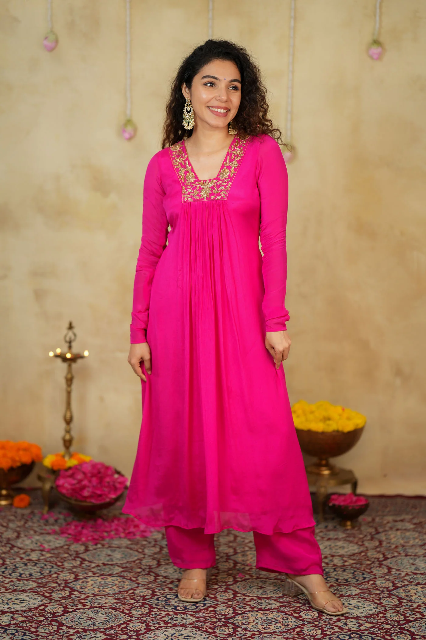 Kiara Rani Pink Kurta Set ( Set of 2) - Image 4