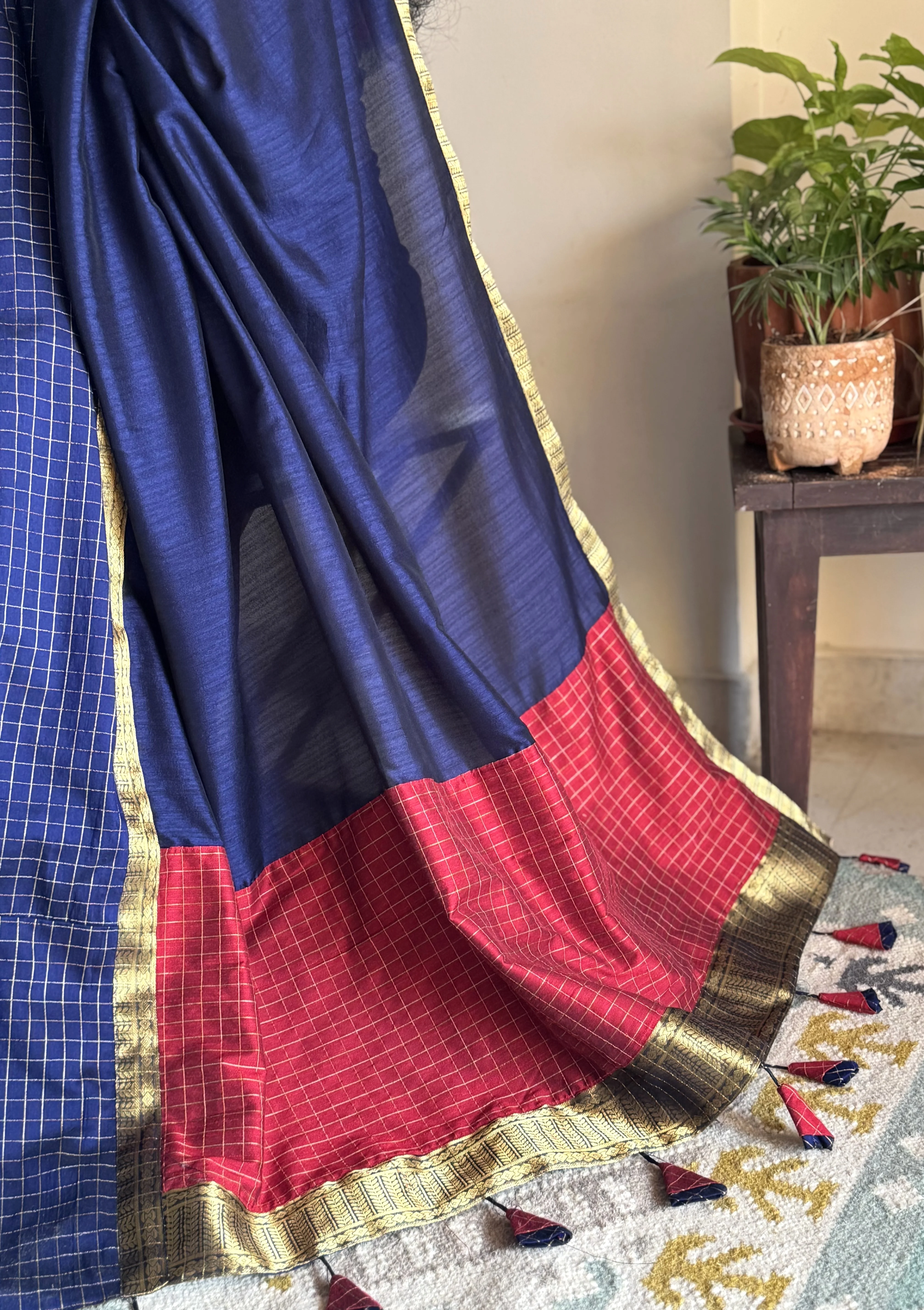 Leela - Blue with Maroon - Image 2
