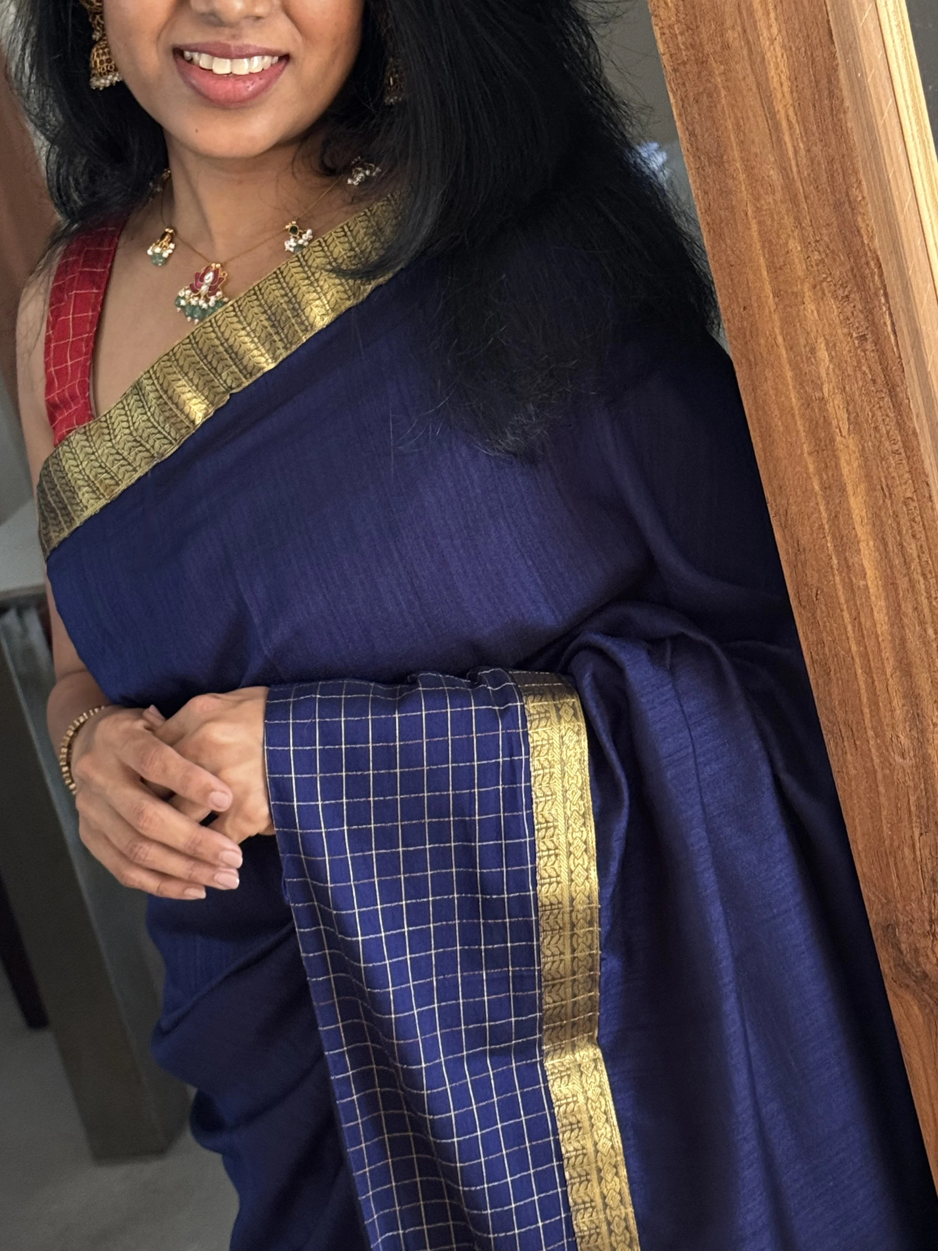 Leela - Blue with Maroon - Image 3