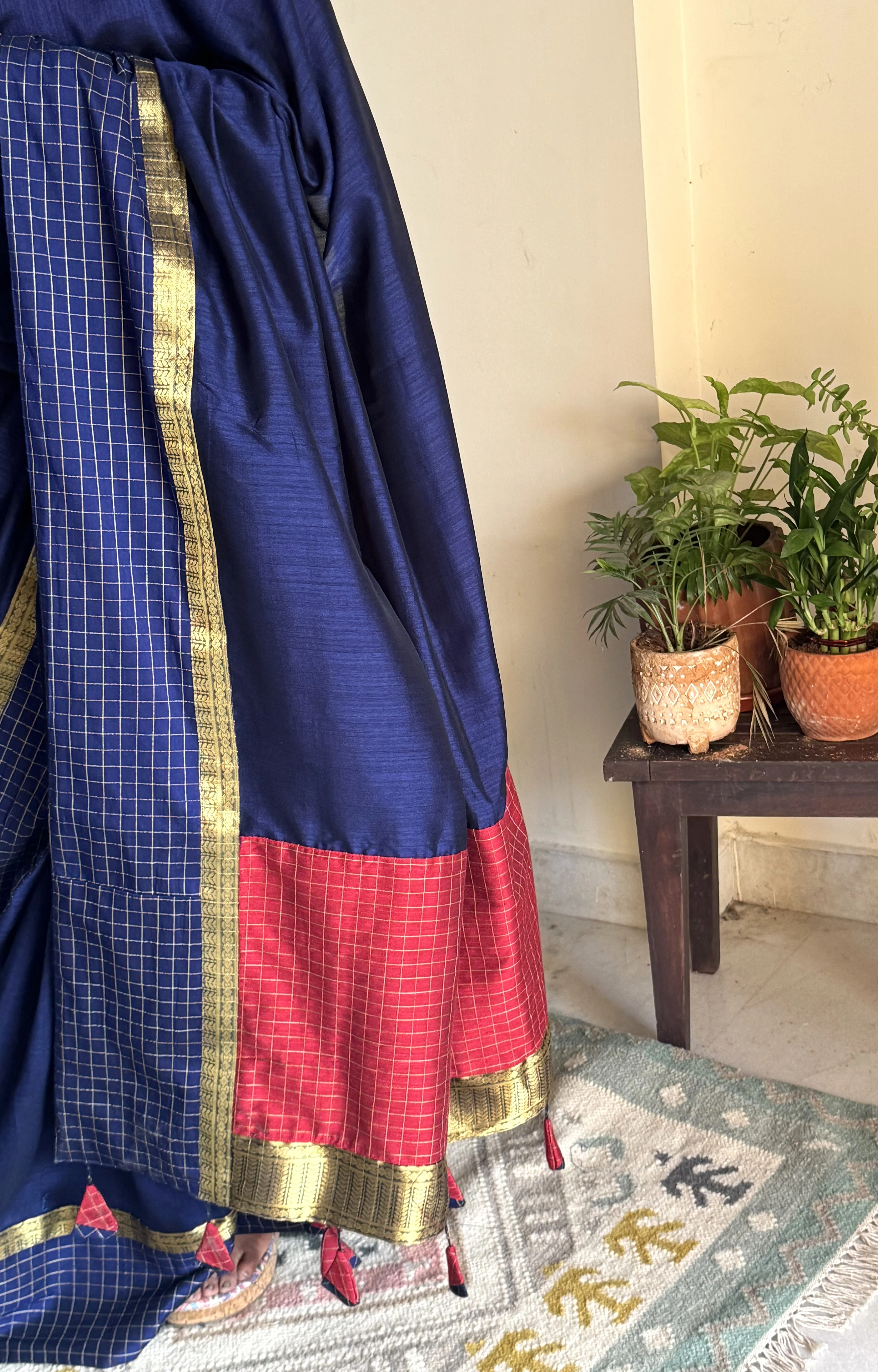 Leela - Blue with Maroon - Image 4