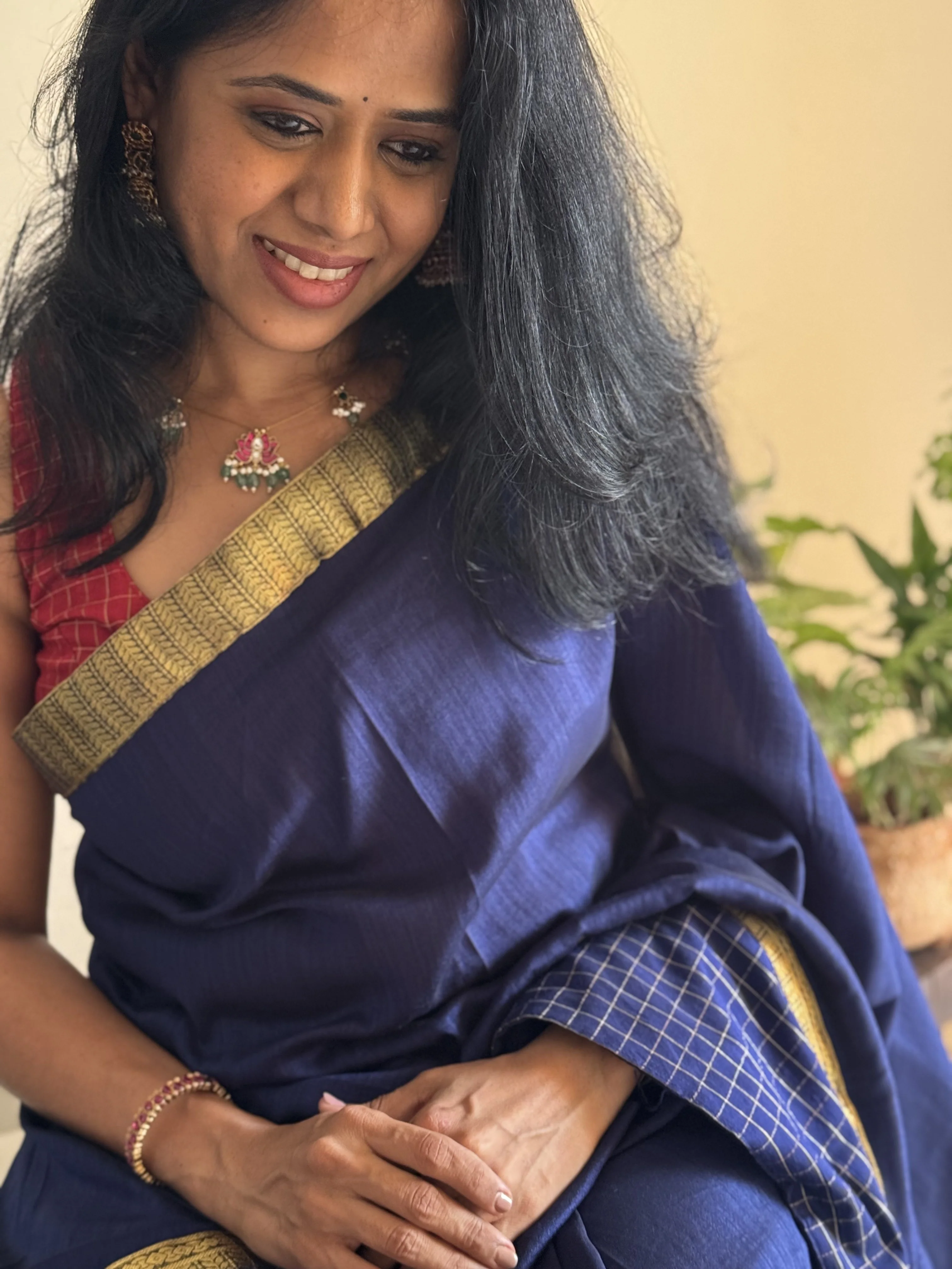 Leela - Blue with Maroon - Image 5