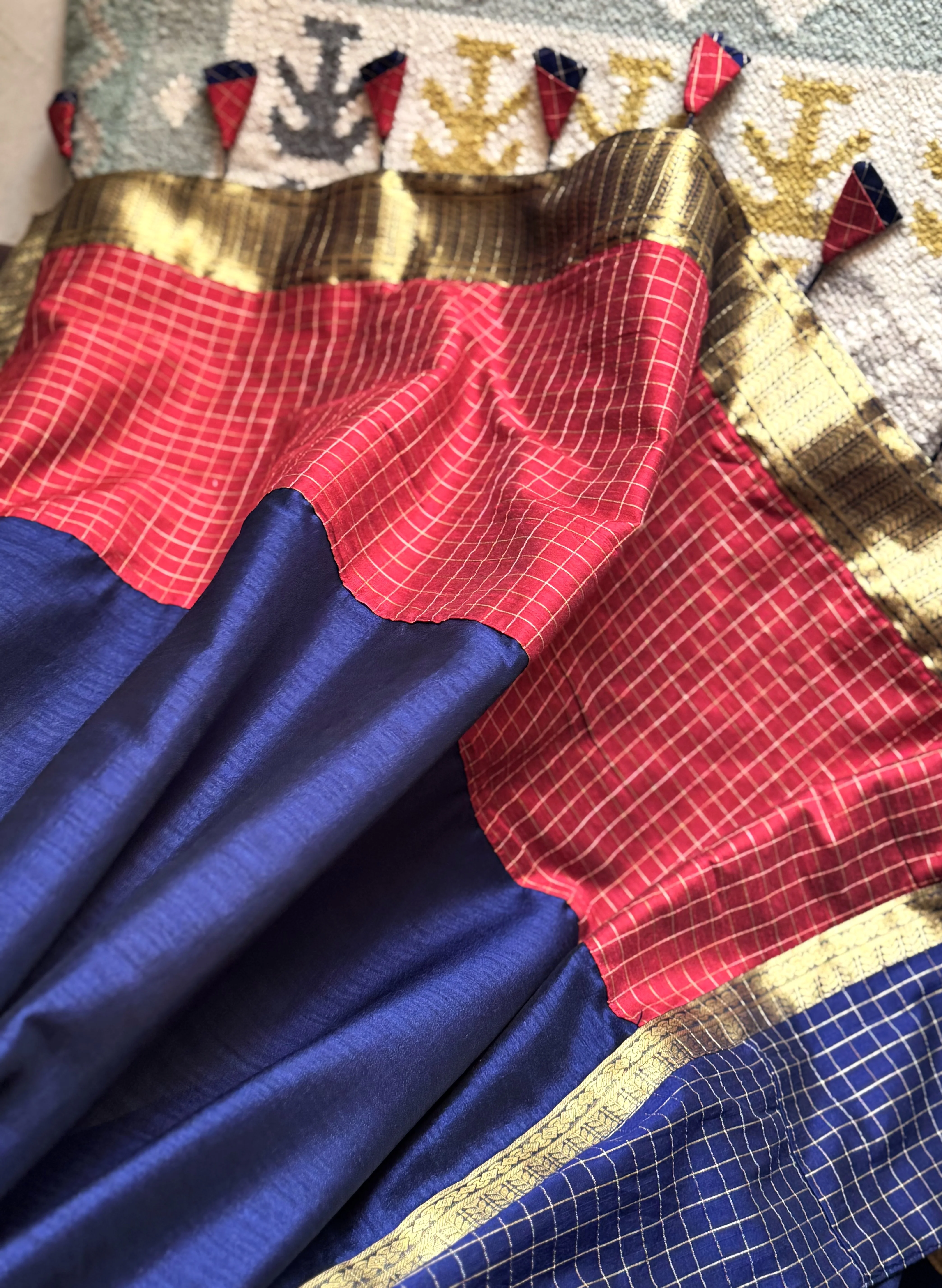 Leela - Blue with Maroon - Image 8