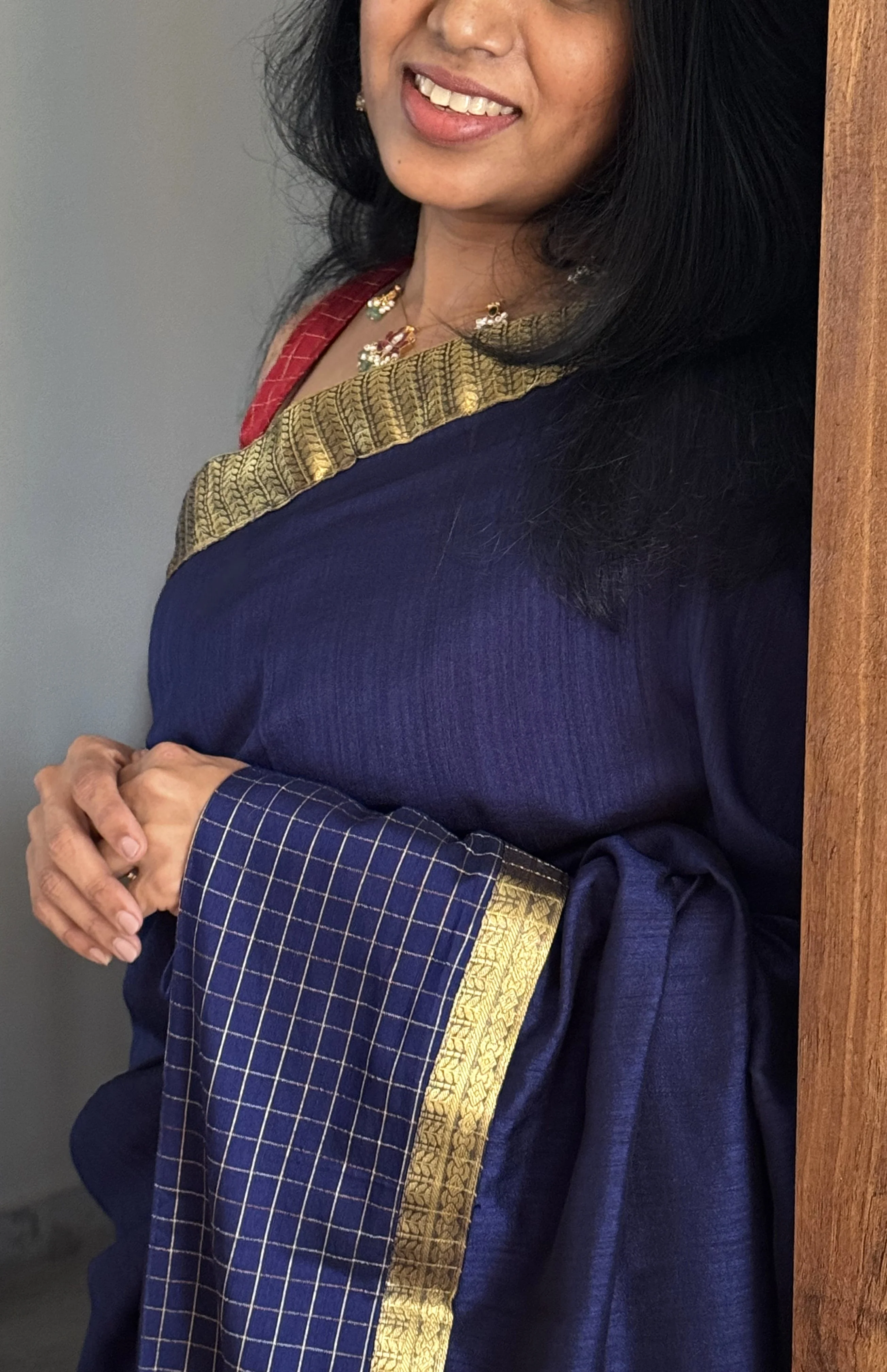 Leela - Blue with Maroon - Image 9