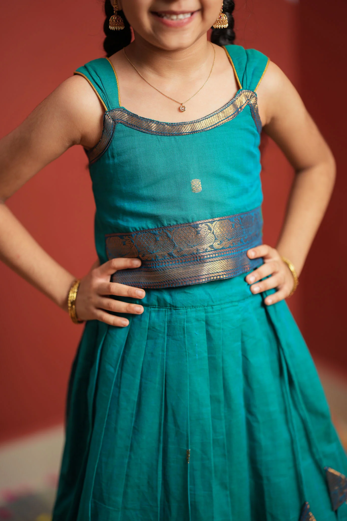 Madhuri Blue Lehenga Mini (Set of 2) - Image 12