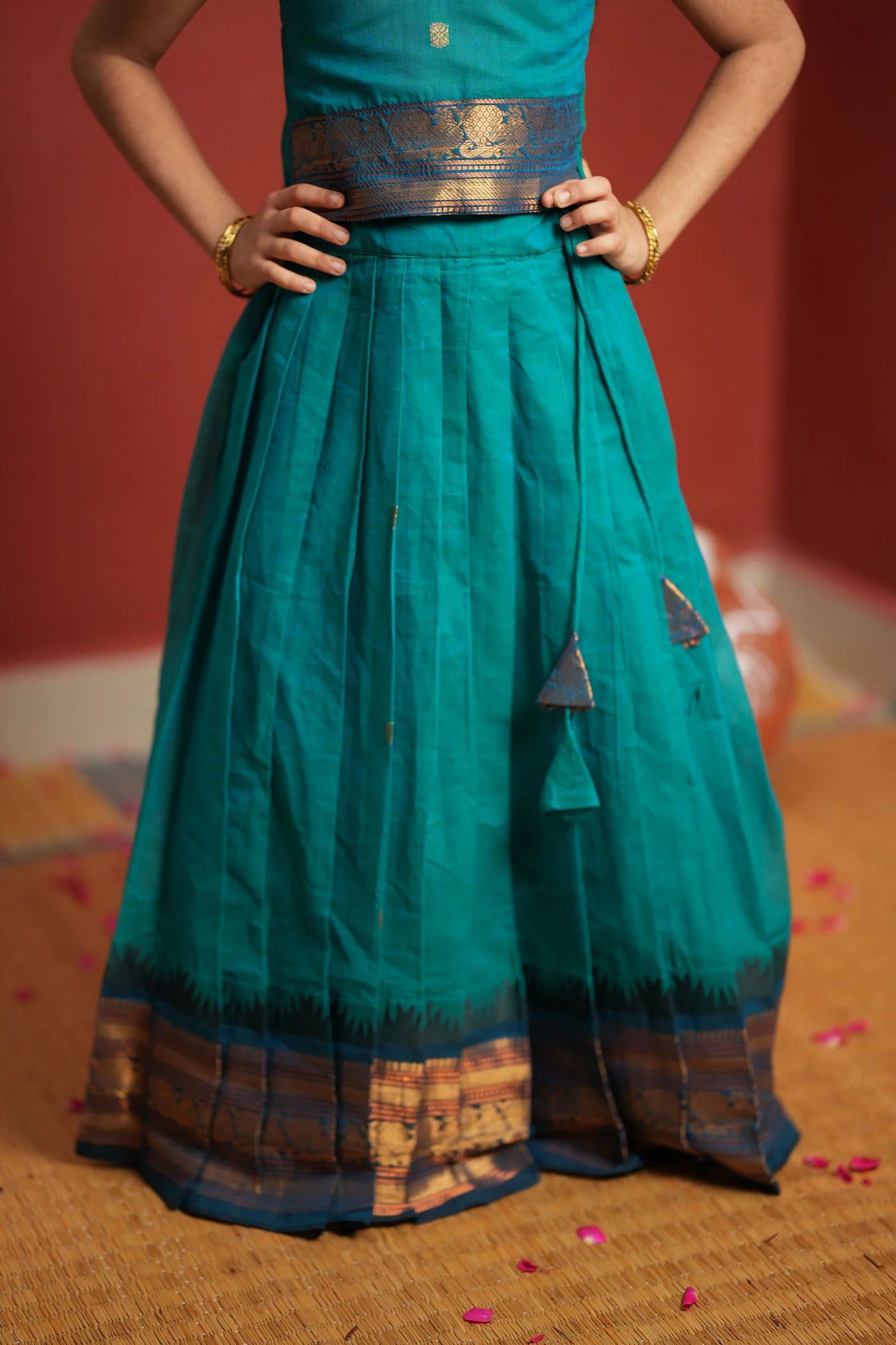Madhuri Blue Lehenga Mini (Set of 2) - Image 13