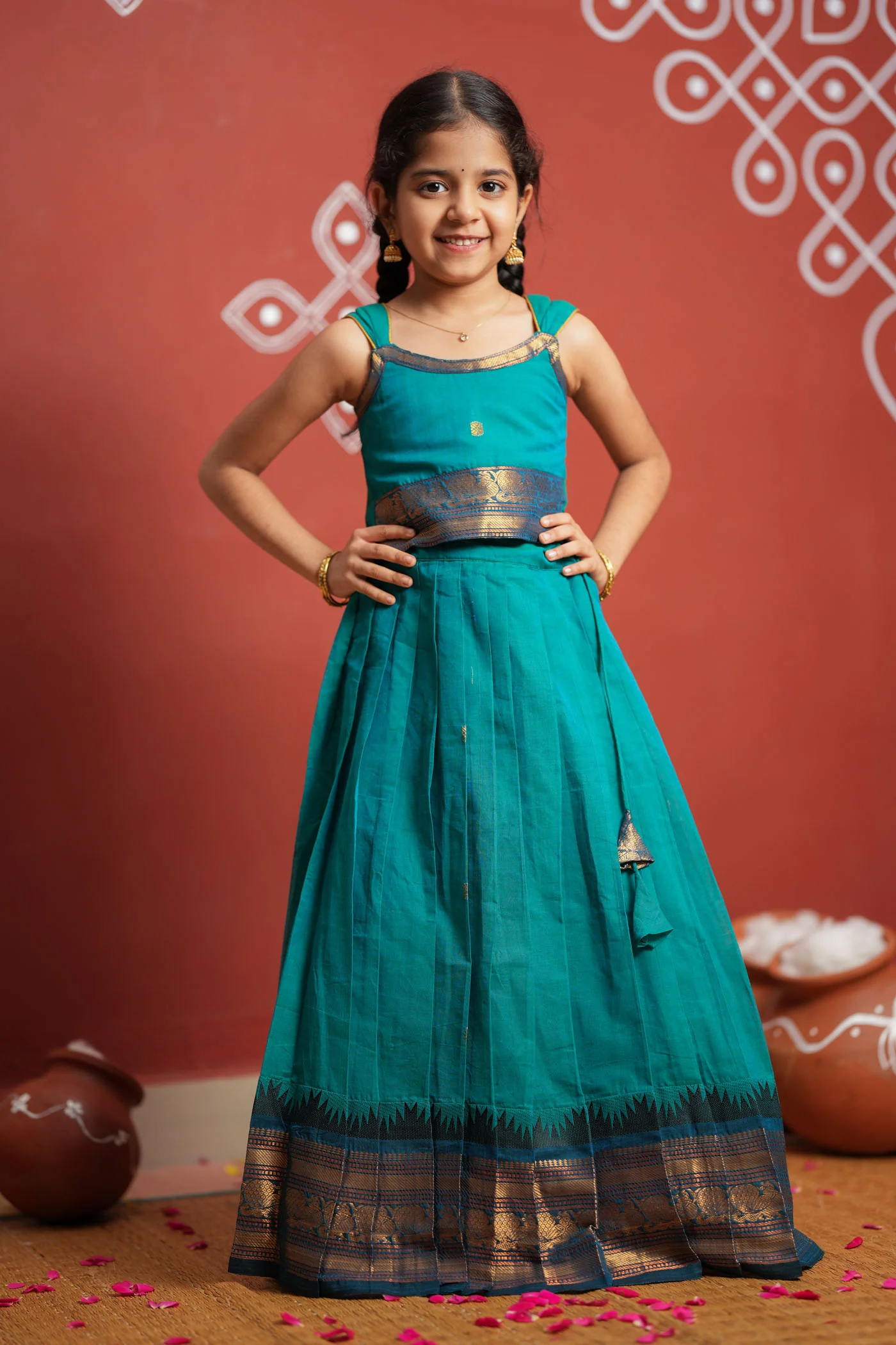 Madhuri Blue Lehenga Mini (Set of 2) - Image 2