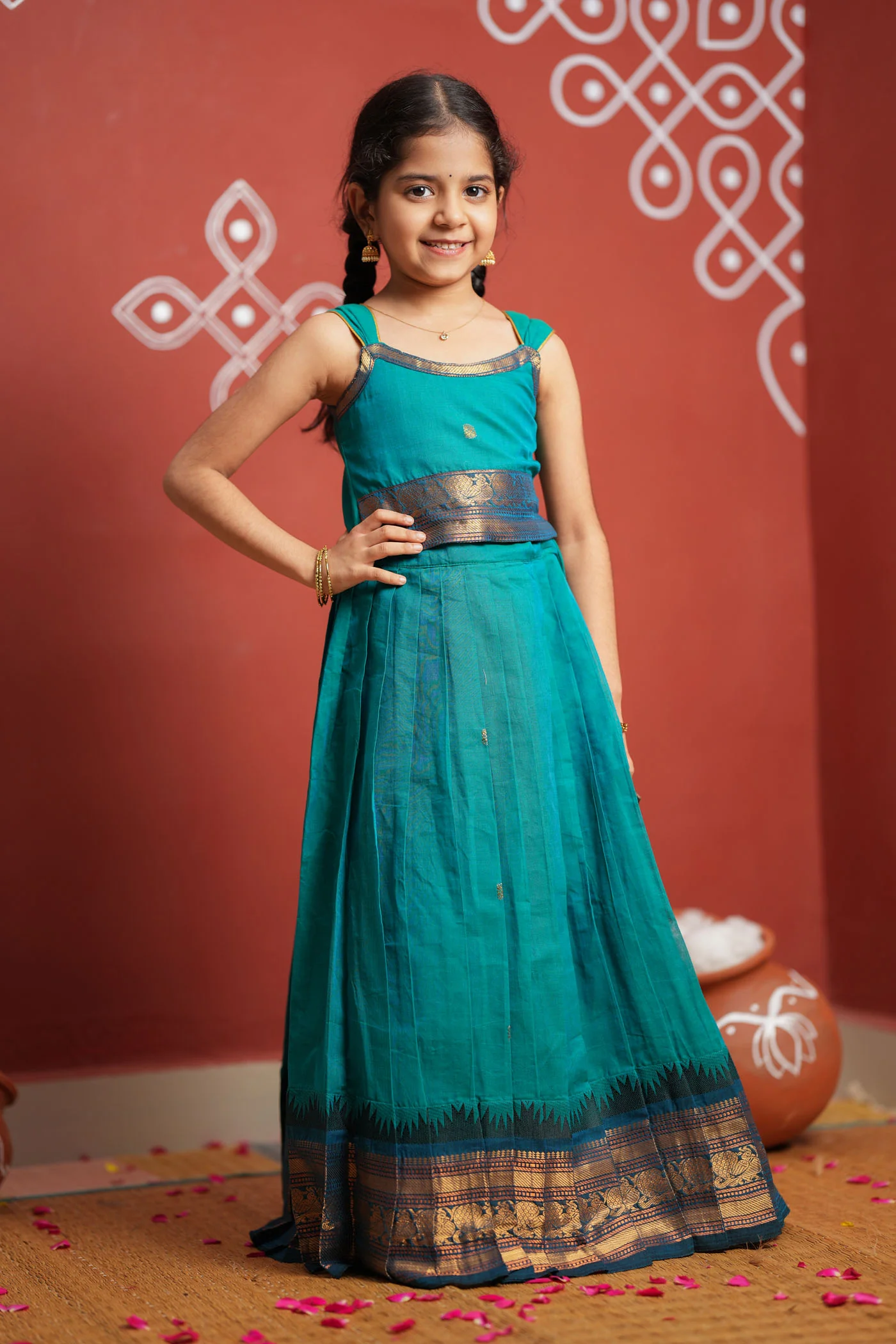 Madhuri Blue Lehenga Mini (Set of 2) - Image 3