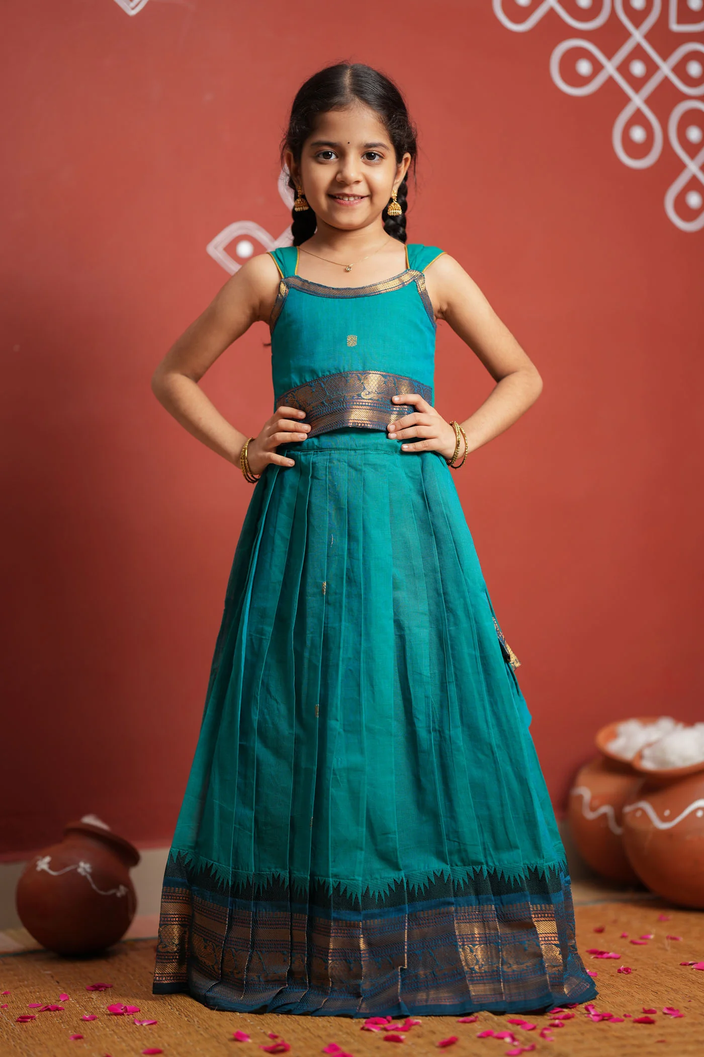 Madhuri Blue Lehenga Mini (Set of 2) - Image 5