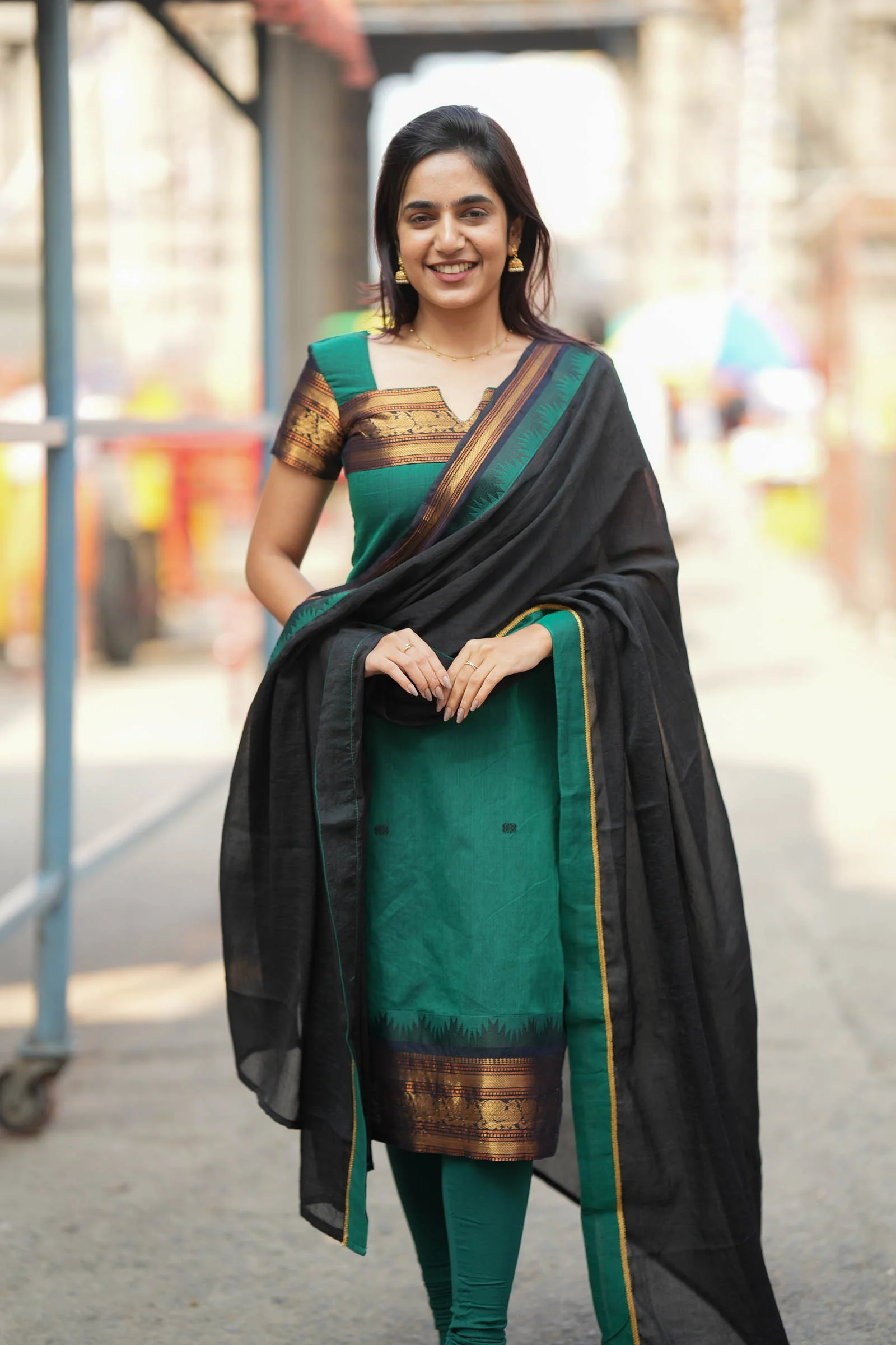 Madhuri Green Kurti Set (Set of 2) - Image 2