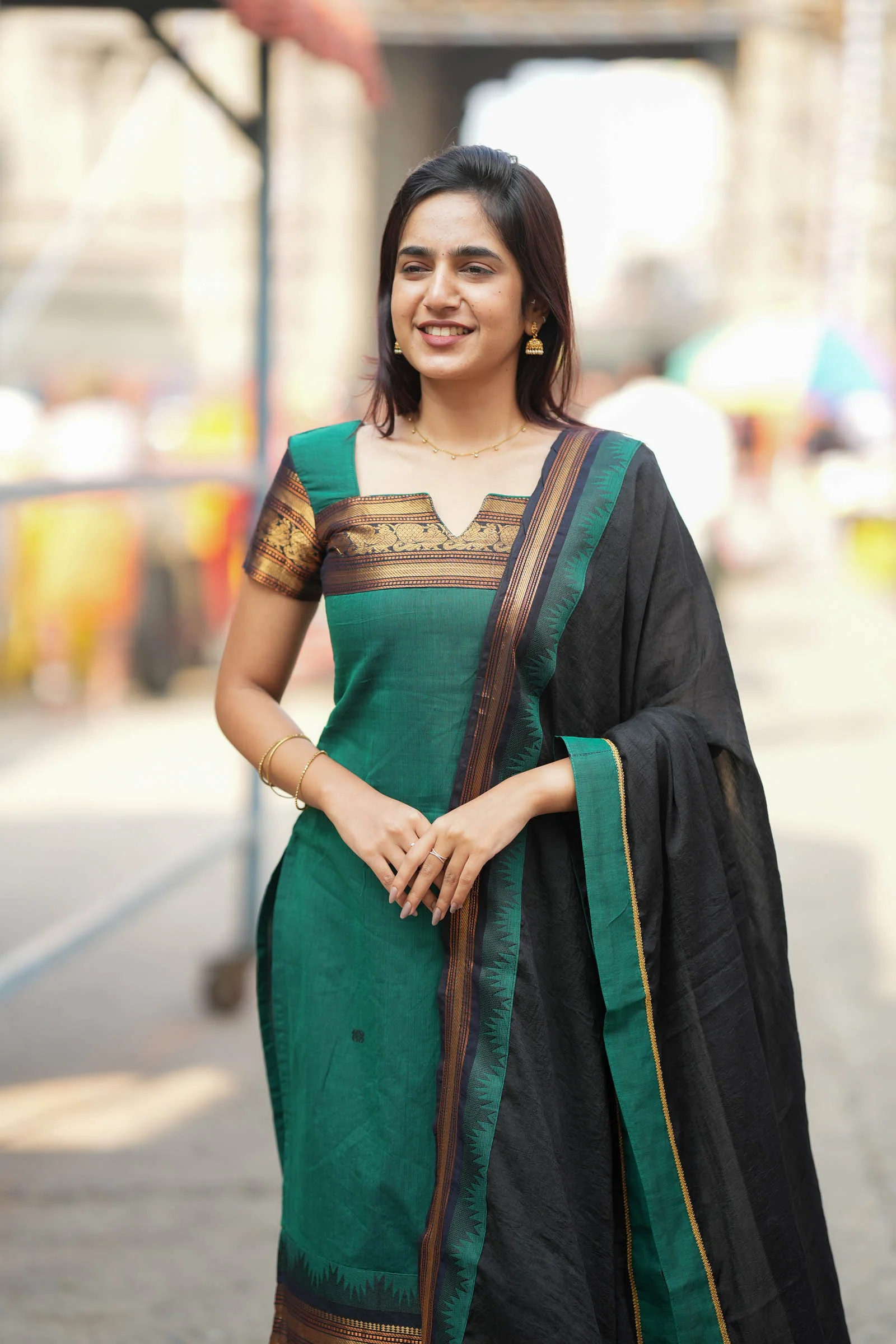 Madhuri Green Kurti Set (Set of 2) - Image 3
